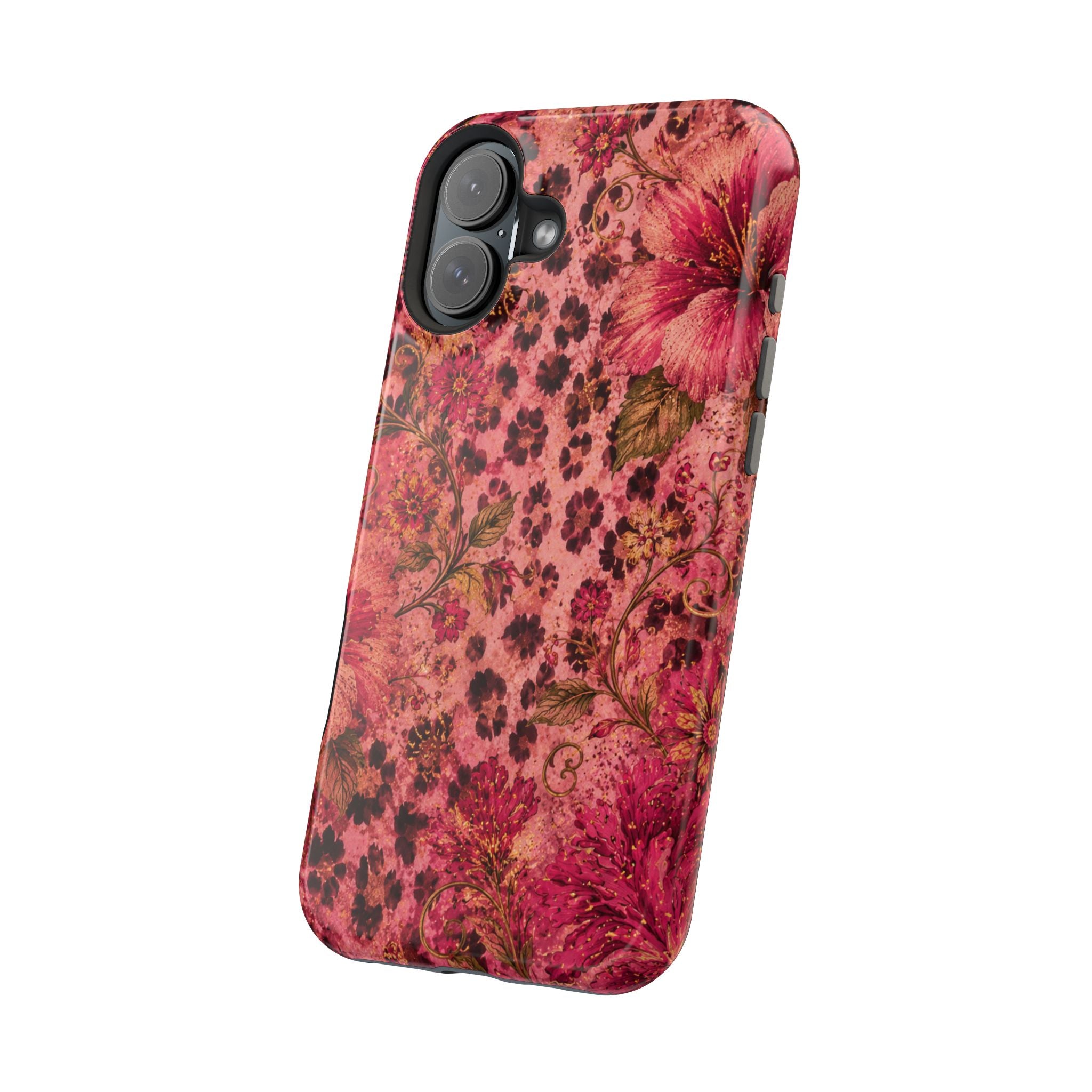 Floral Vintage Rose Magnetic Impact-Resistant Phone Case