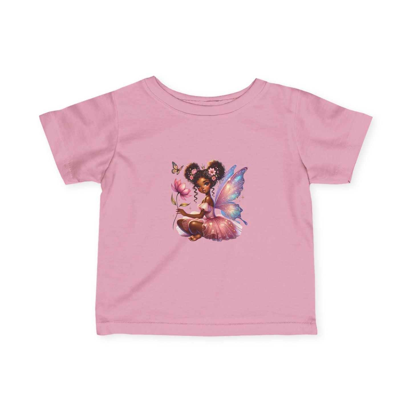 Brown Baby Fairy Infant Tee with Butterflies | Whimsical Fairycore Graphic Shirt