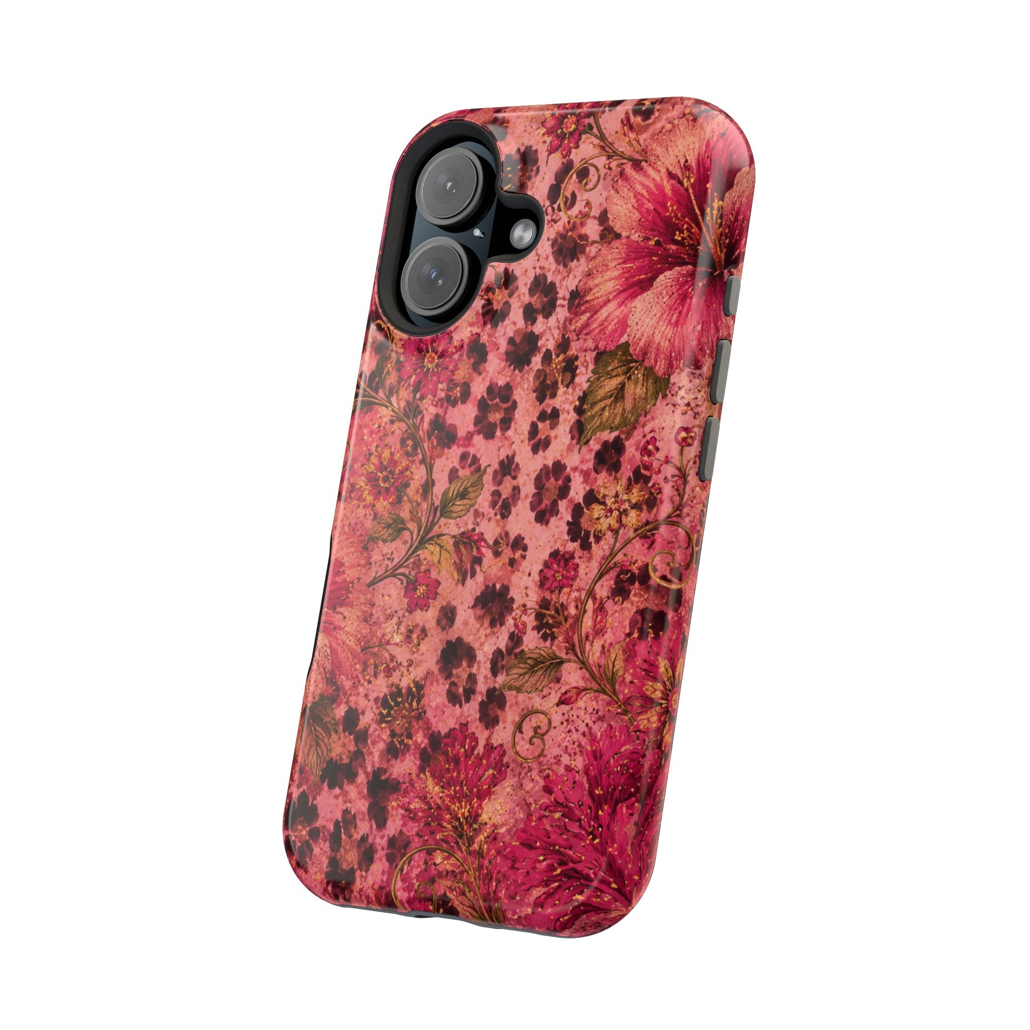 Floral Vintage Rose Magnetic Impact-Resistant Phone Case