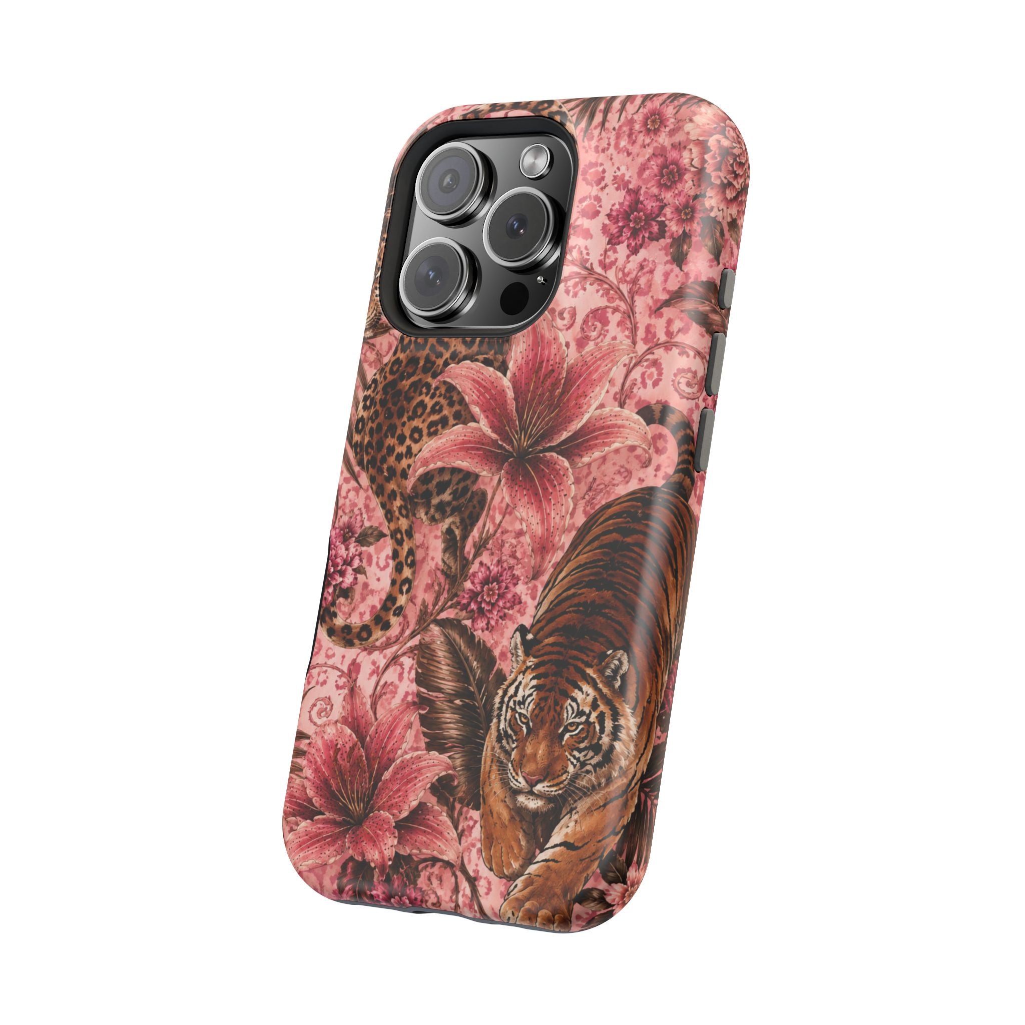 Floral Tiger Magnetic Phone Case — Impact-Resistant Stylish Protection