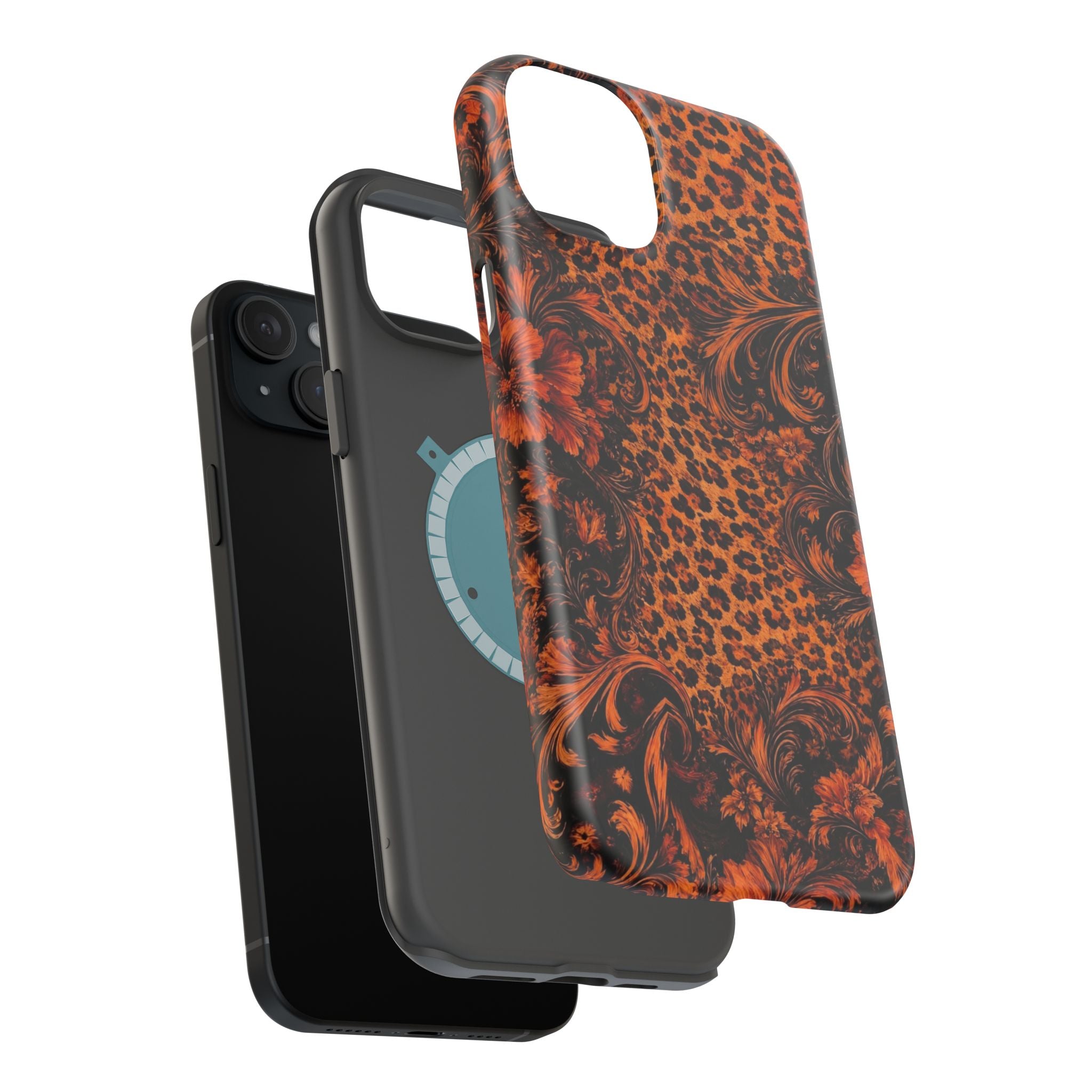 Leopard Baroque Magnetic Phone Case | MagSafe Compatible Shockproof Protective Cover