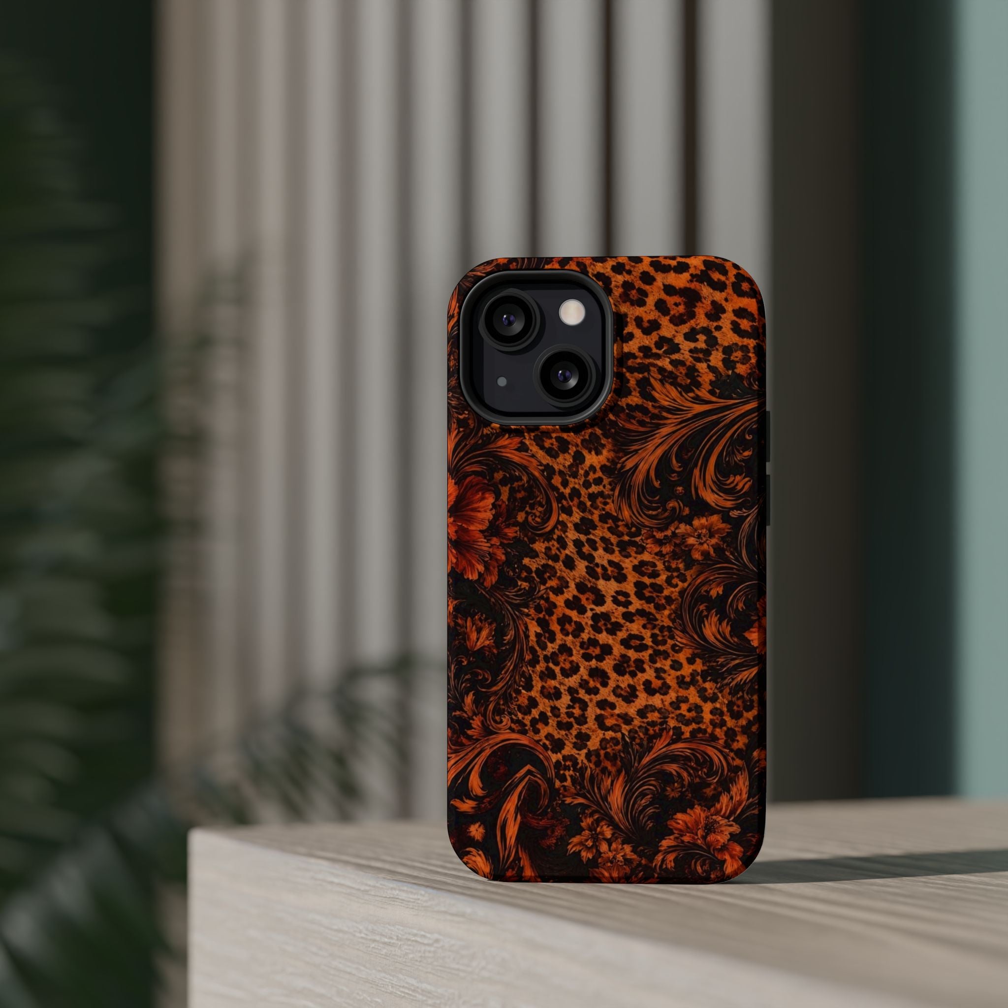 Leopard Baroque Magnetic Phone Case | MagSafe Compatible Shockproof Protective Cover