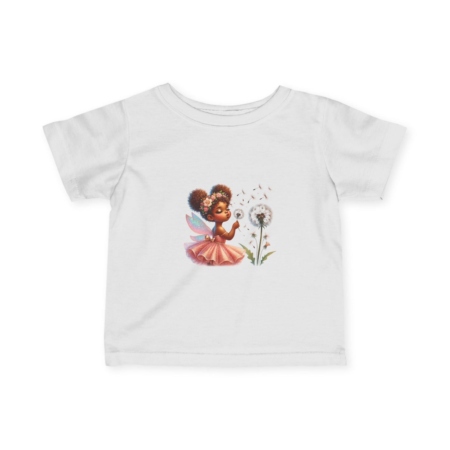 Fairy Girl Blowing Dandelion Infant Tee | Whimsical Baby Graphic Shirt