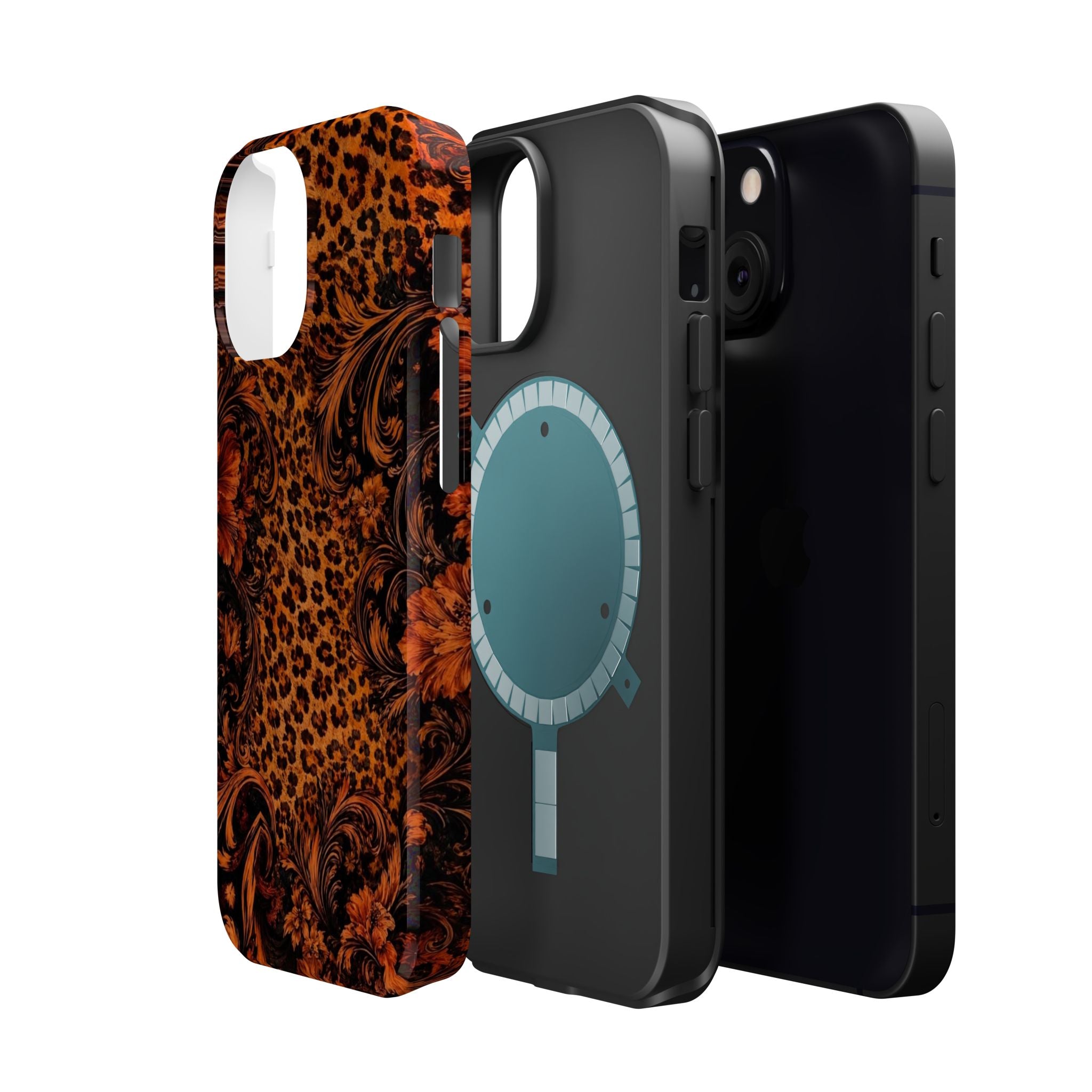 Leopard Baroque Magnetic Phone Case | MagSafe Compatible Shockproof Protective Cover