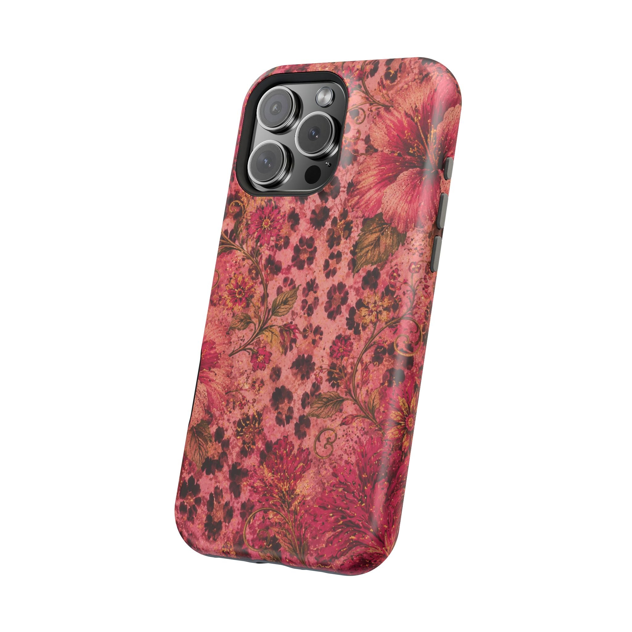 Floral Vintage Rose Magnetic Impact-Resistant Phone Case