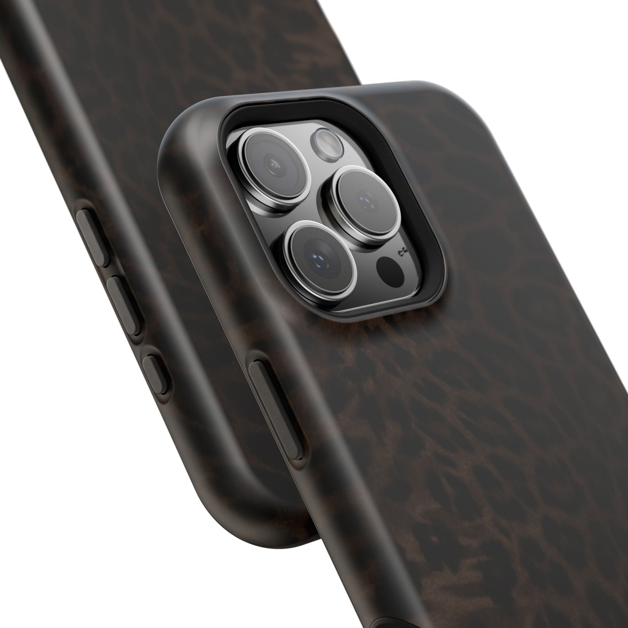 Brown Leopard Print MagSafe Phone Case | Shockproof Magnetic Protective Cover for iPhone