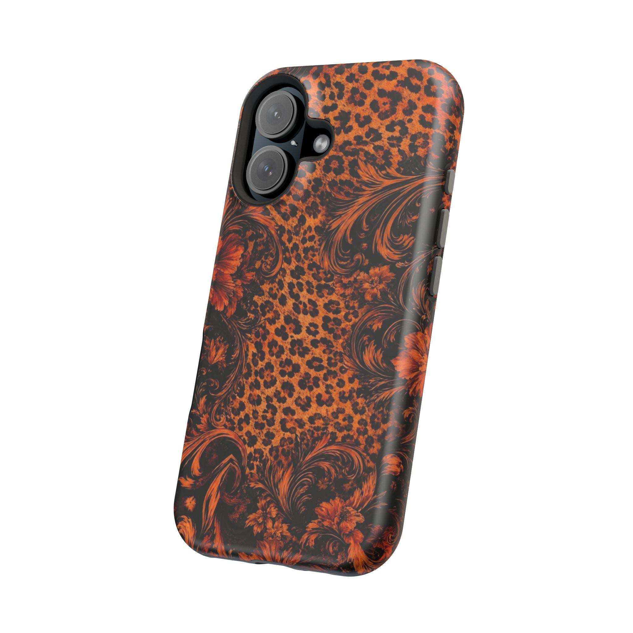 Leopard Baroque Magnetic Phone Case | MagSafe Compatible Shockproof Protective Cover