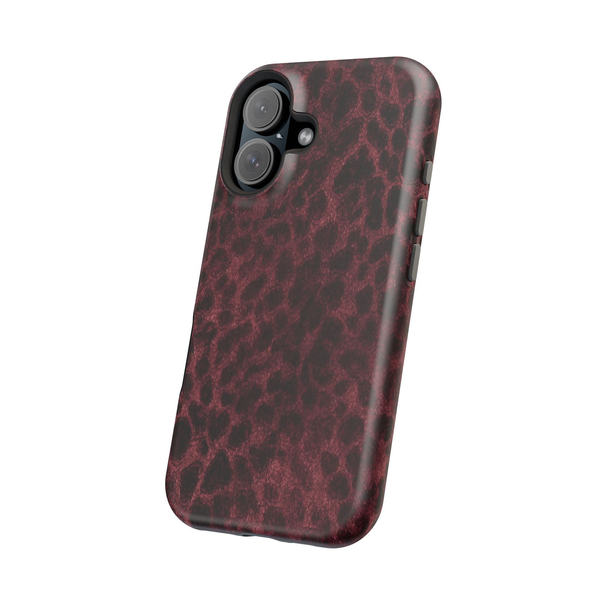 Burgundy Leopard Magnetic Phone Case | MagSafe Compatible Shockproof Protective Cover