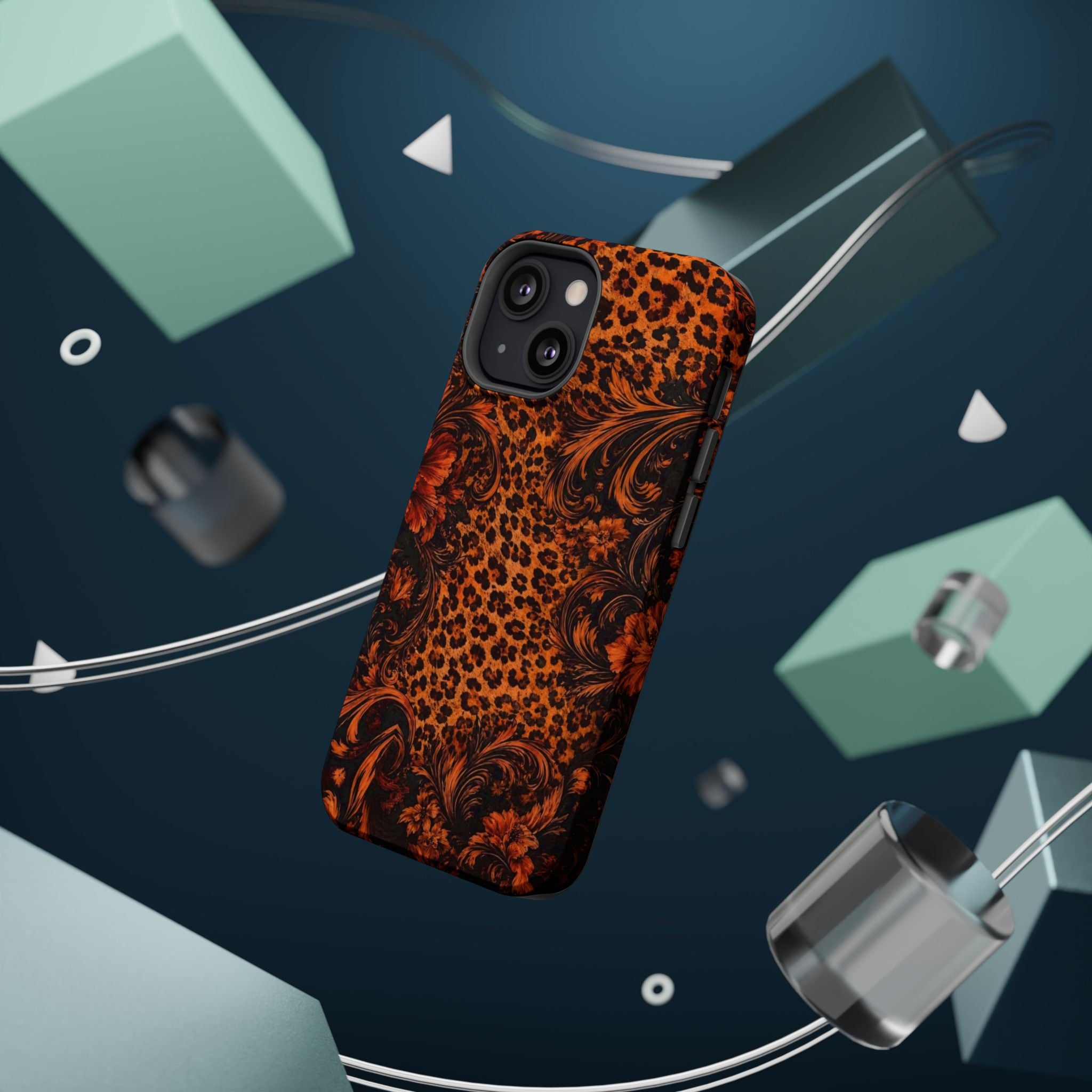 Leopard Baroque Magnetic Phone Case | MagSafe Compatible Shockproof Protective Cover