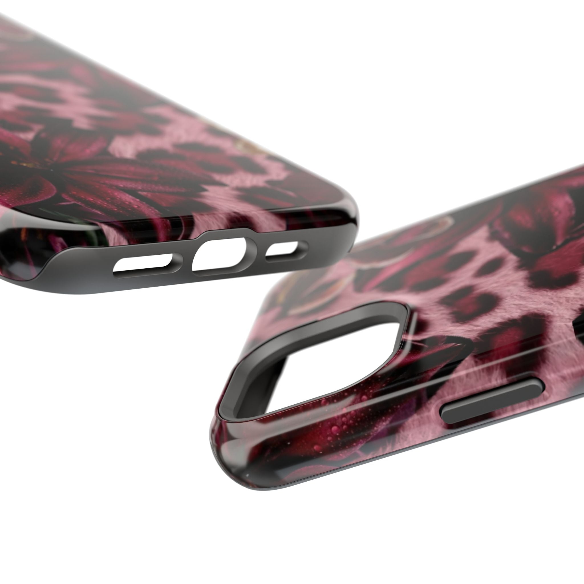 Midnight Bloom Leopard Magnetic Phone Case | MagSafe Compatible Shockproof Protective Cover