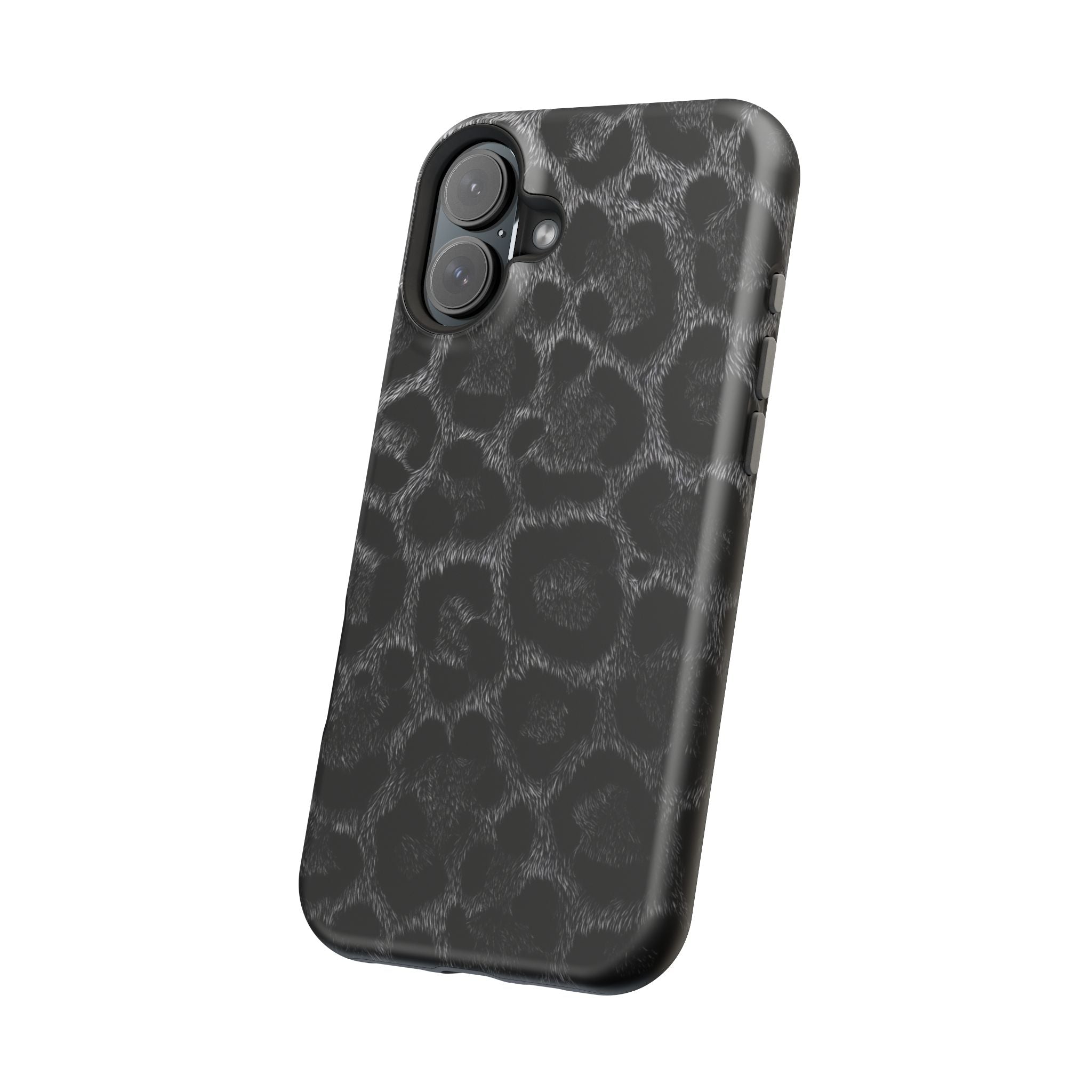 Black Leopard Print Magnetic Impact-Resistant Phone Case