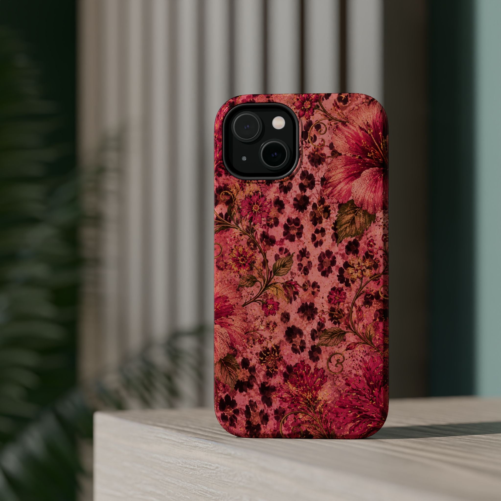 Floral Vintage Rose Magnetic Impact-Resistant Phone Case