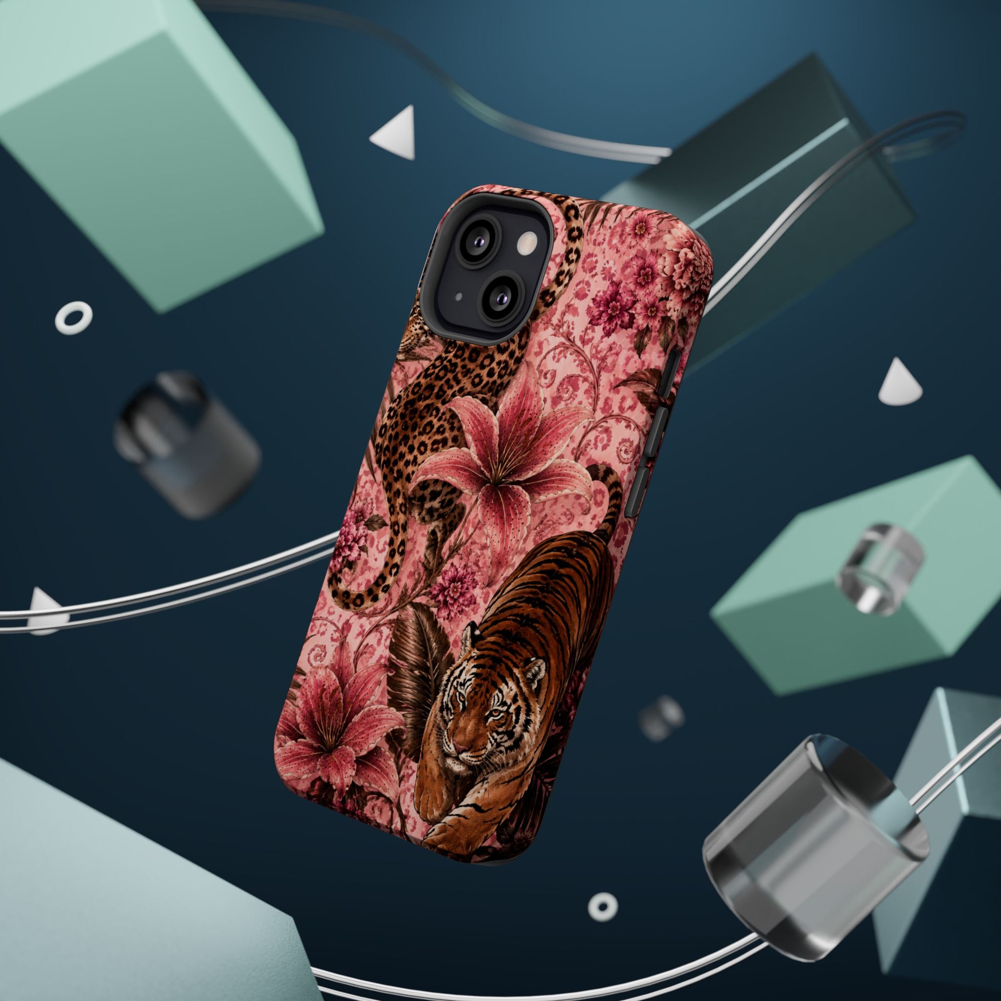 Floral Tiger Magnetic Phone Case — Impact-Resistant Stylish Protection