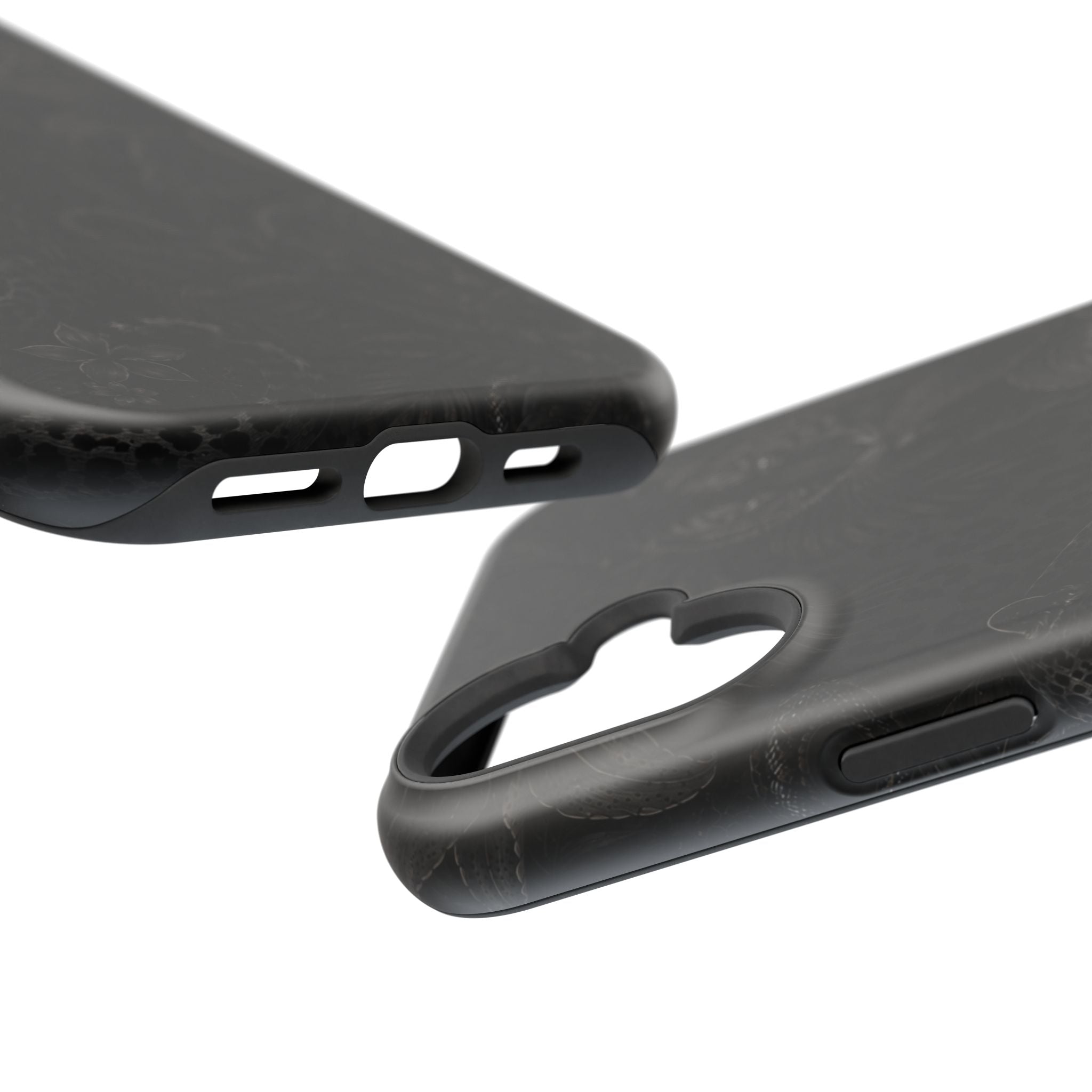 Black Floral Leopard Magnetic Impact-Resistant Phone Case | MagSafe Compatible Shockproof Cover