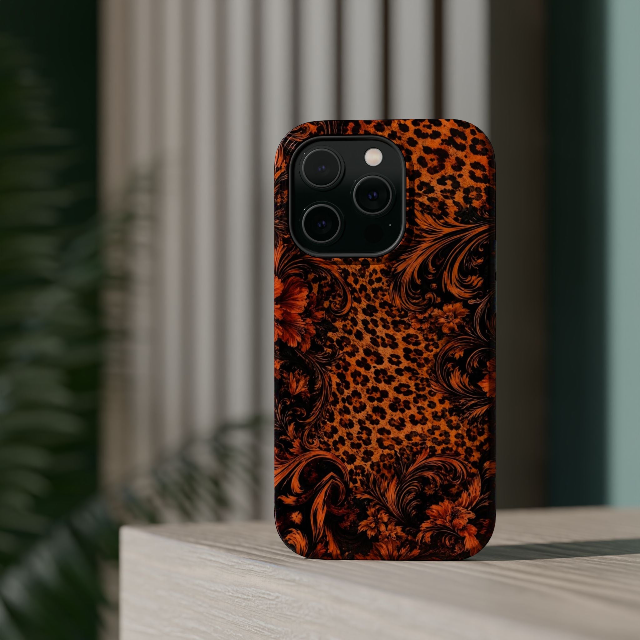Leopard Baroque Magnetic Phone Case | MagSafe Compatible Shockproof Protective Cover