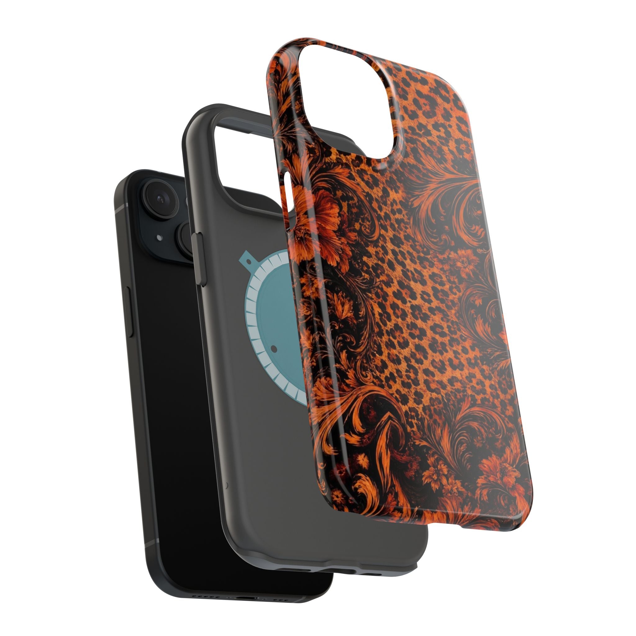 Leopard Baroque Magnetic Phone Case | MagSafe Compatible Shockproof Protective Cover