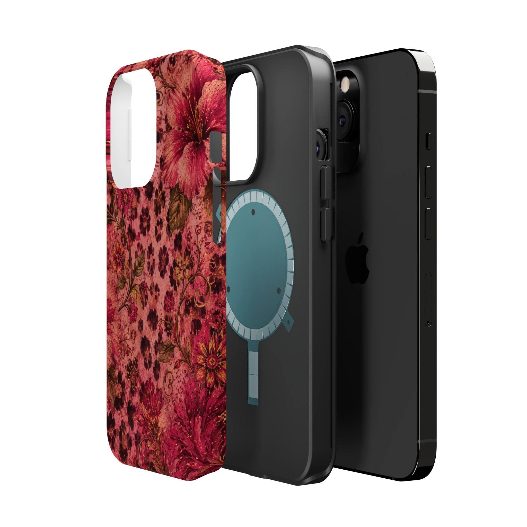 Floral Vintage Rose Magnetic Impact-Resistant Phone Case