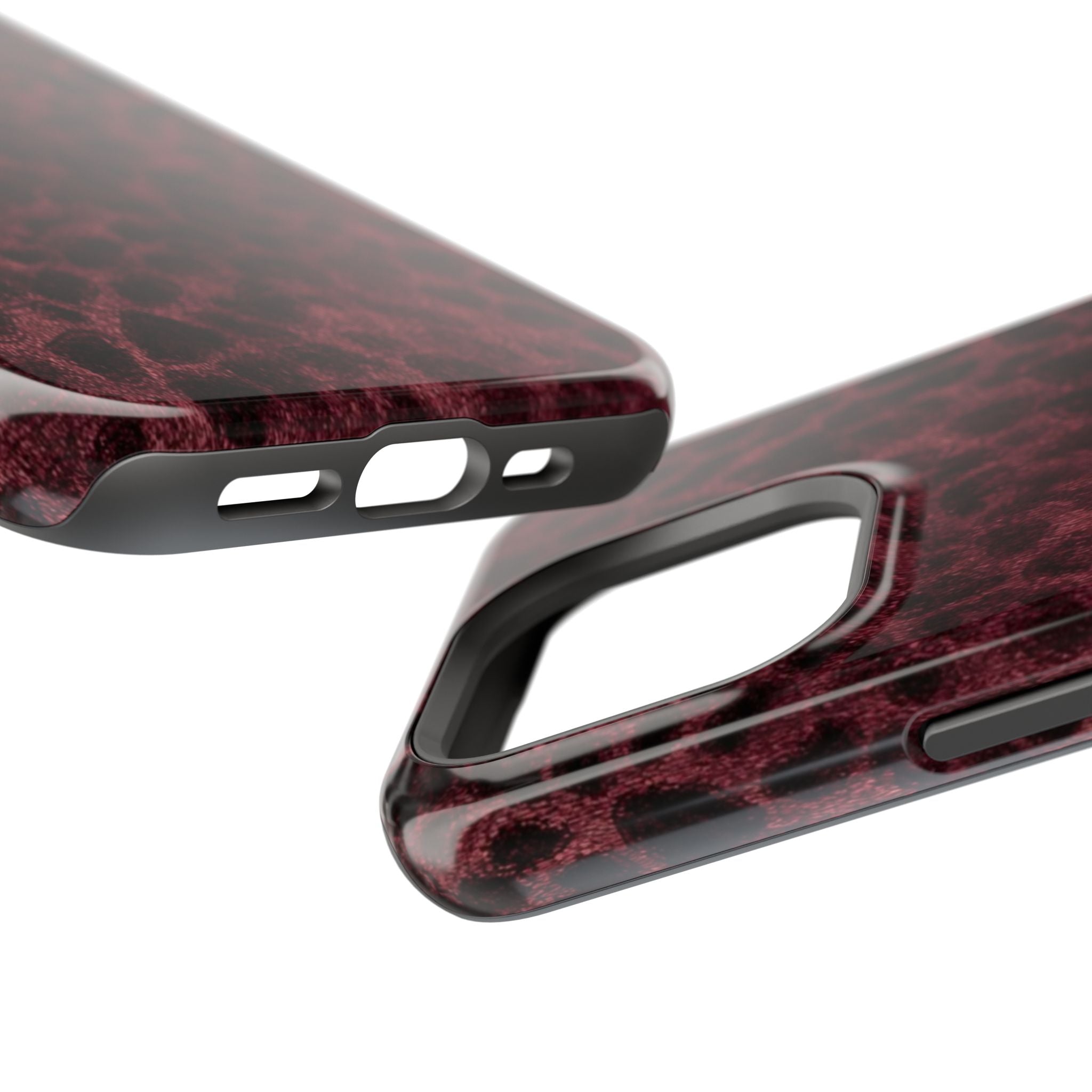 Burgundy Leopard Magnetic Phone Case | MagSafe Compatible Shockproof Protective Cover