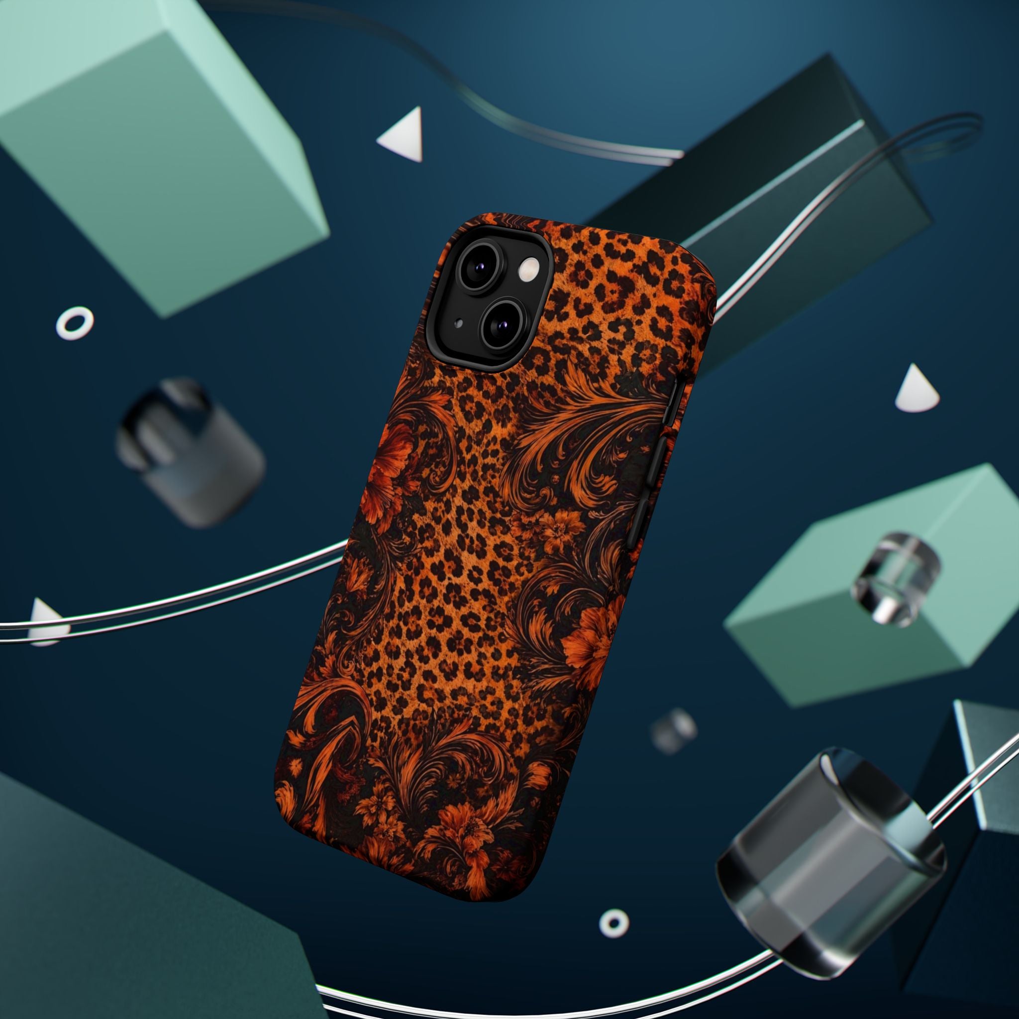 Leopard Baroque Magnetic Phone Case | MagSafe Compatible Shockproof Protective Cover