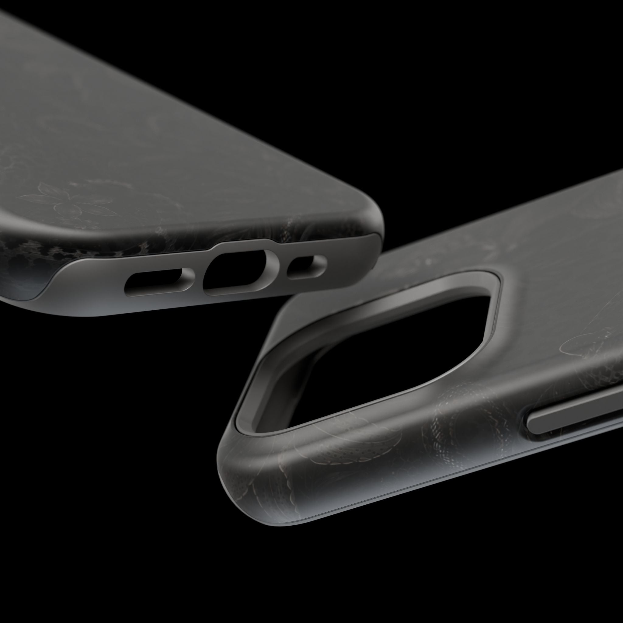Black Floral Leopard Magnetic Impact-Resistant Phone Case | MagSafe Compatible Shockproof Cover