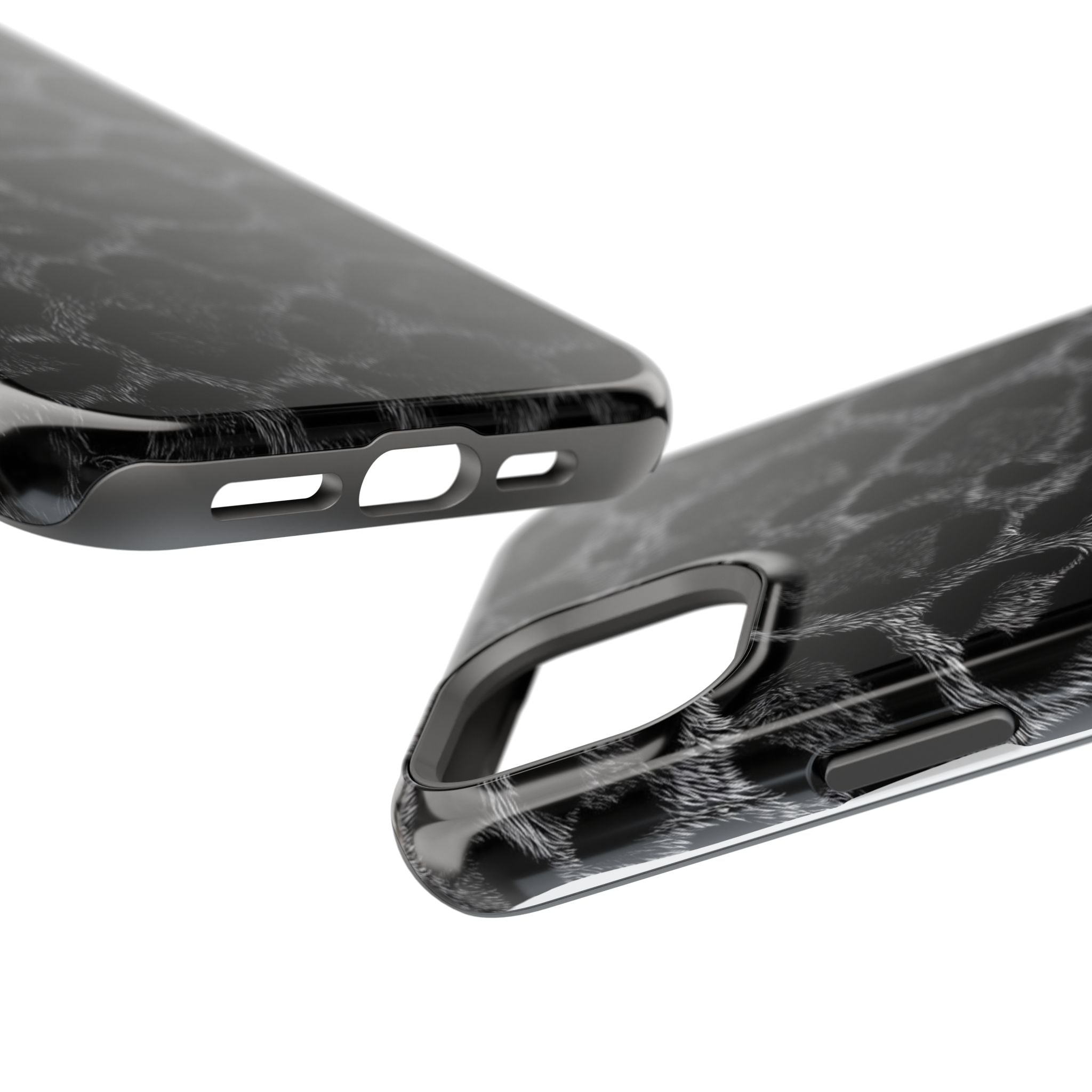 Black Leopard Print Magnetic Impact-Resistant Phone Case