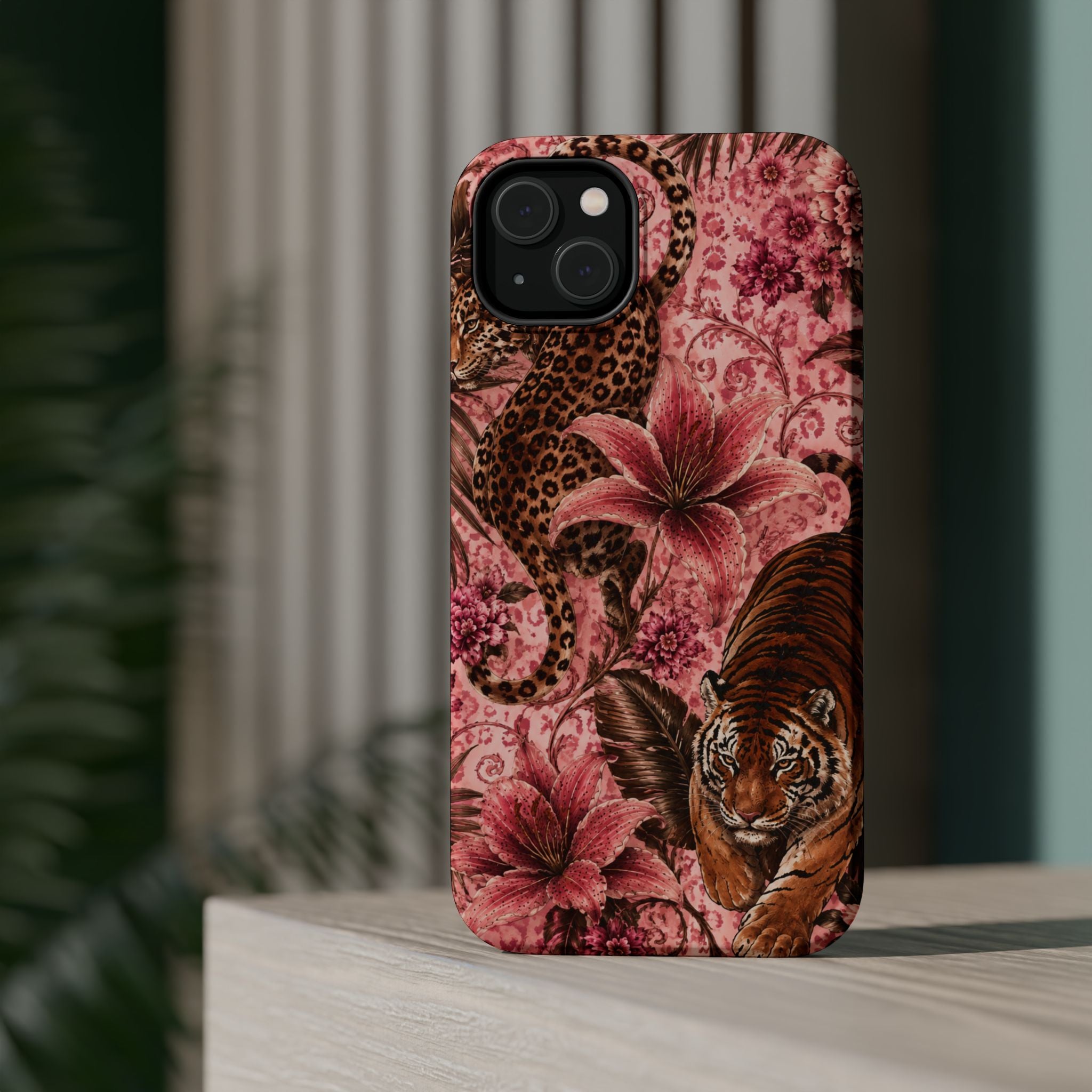Floral Tiger Magnetic Phone Case — Impact-Resistant Stylish Protection
