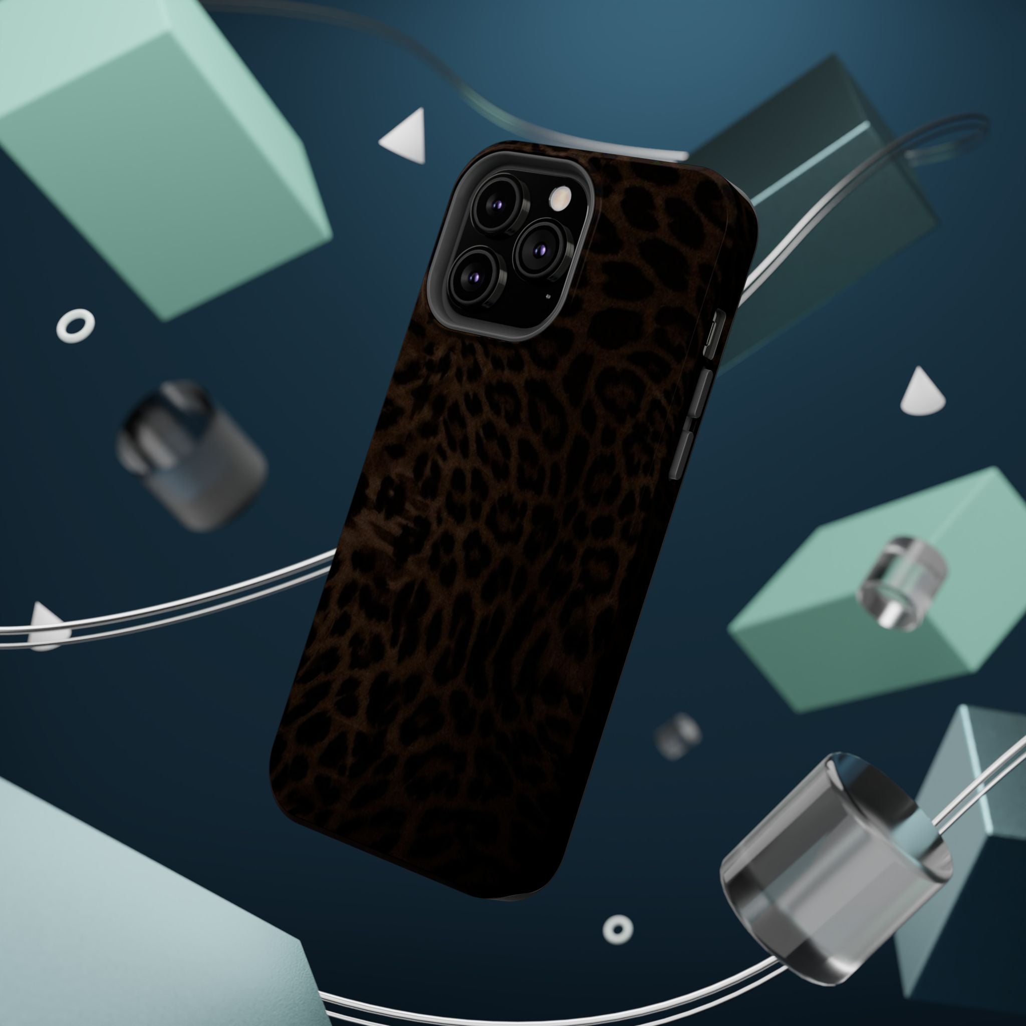 Brown Leopard Print MagSafe Phone Case | Shockproof Magnetic Protective Cover for iPhone
