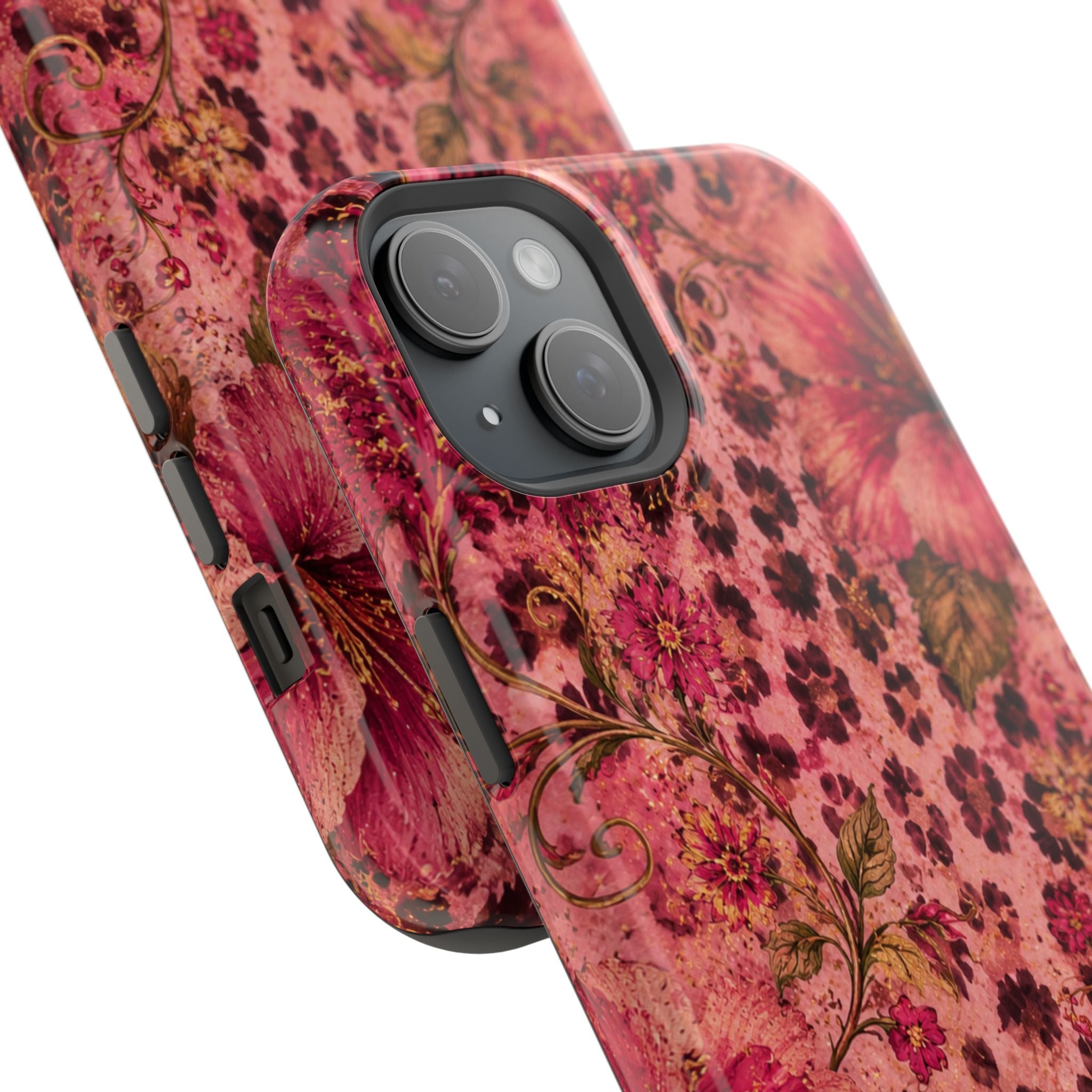 Floral Vintage Rose Magnetic Impact-Resistant Phone Case