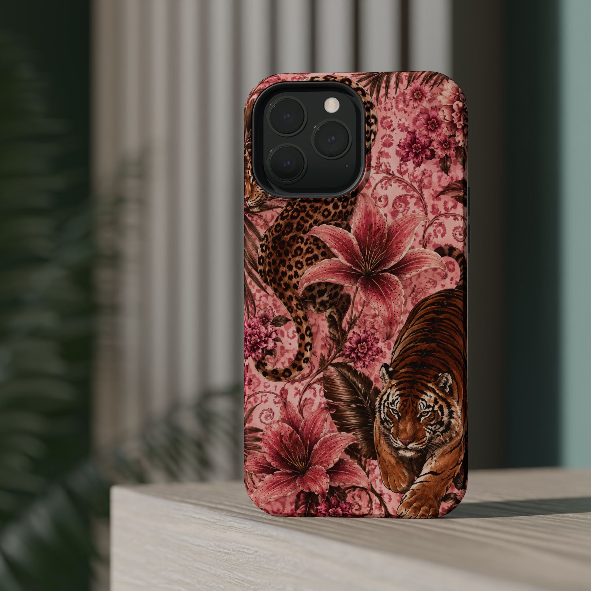 Floral Tiger Magnetic Phone Case — Impact-Resistant Stylish Protection