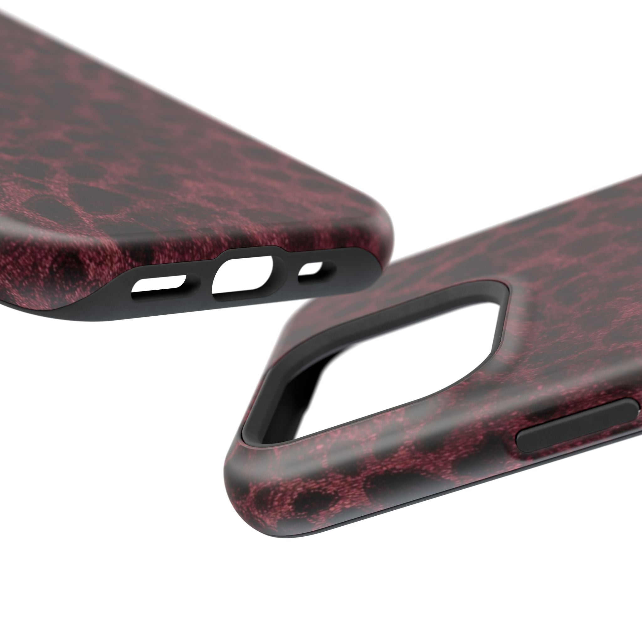 Burgundy Leopard Magnetic Phone Case | MagSafe Compatible Shockproof Protective Cover