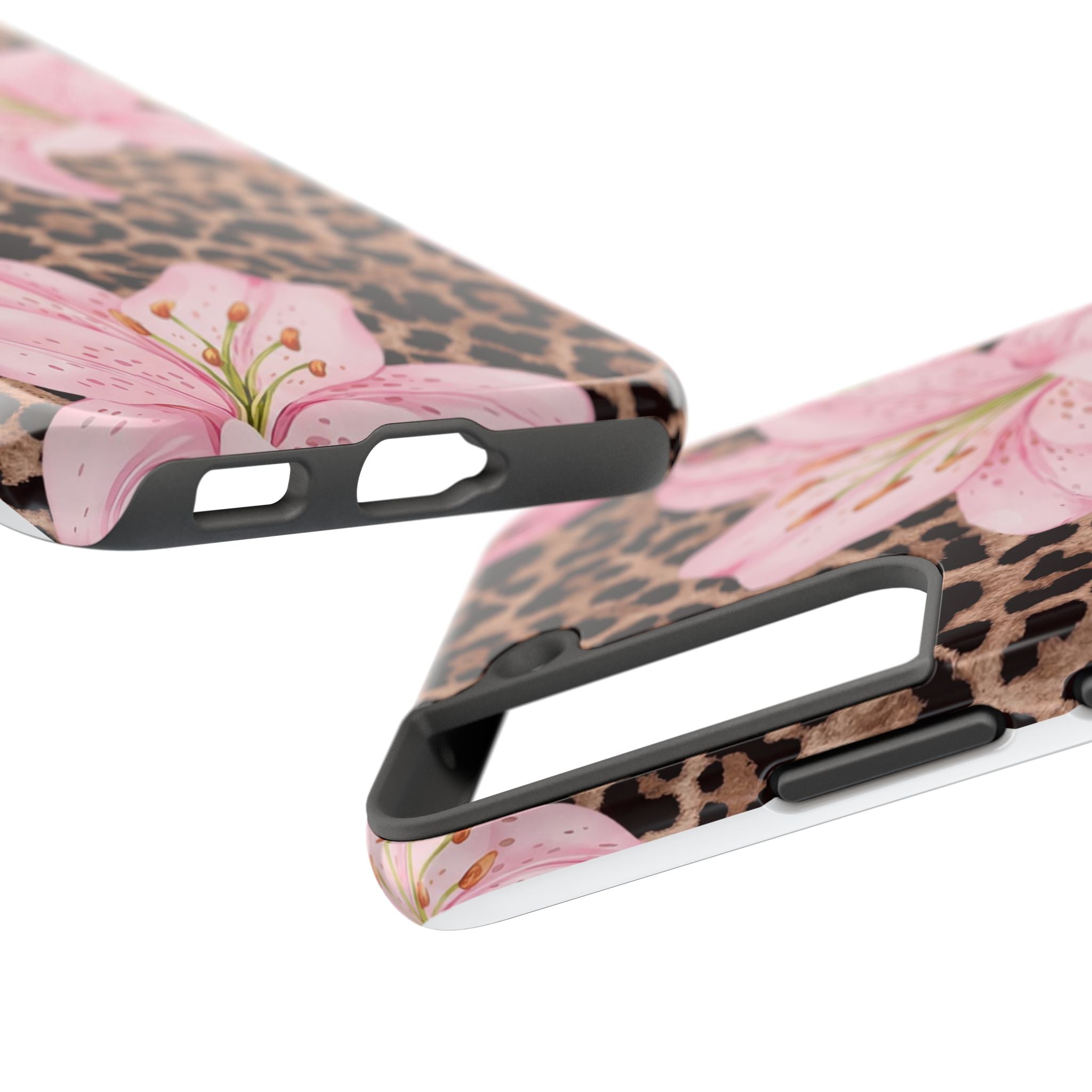 Blush Leopard Lily Magnetic Phone Case | MagSafe Compatible Shockproof Protective Cover