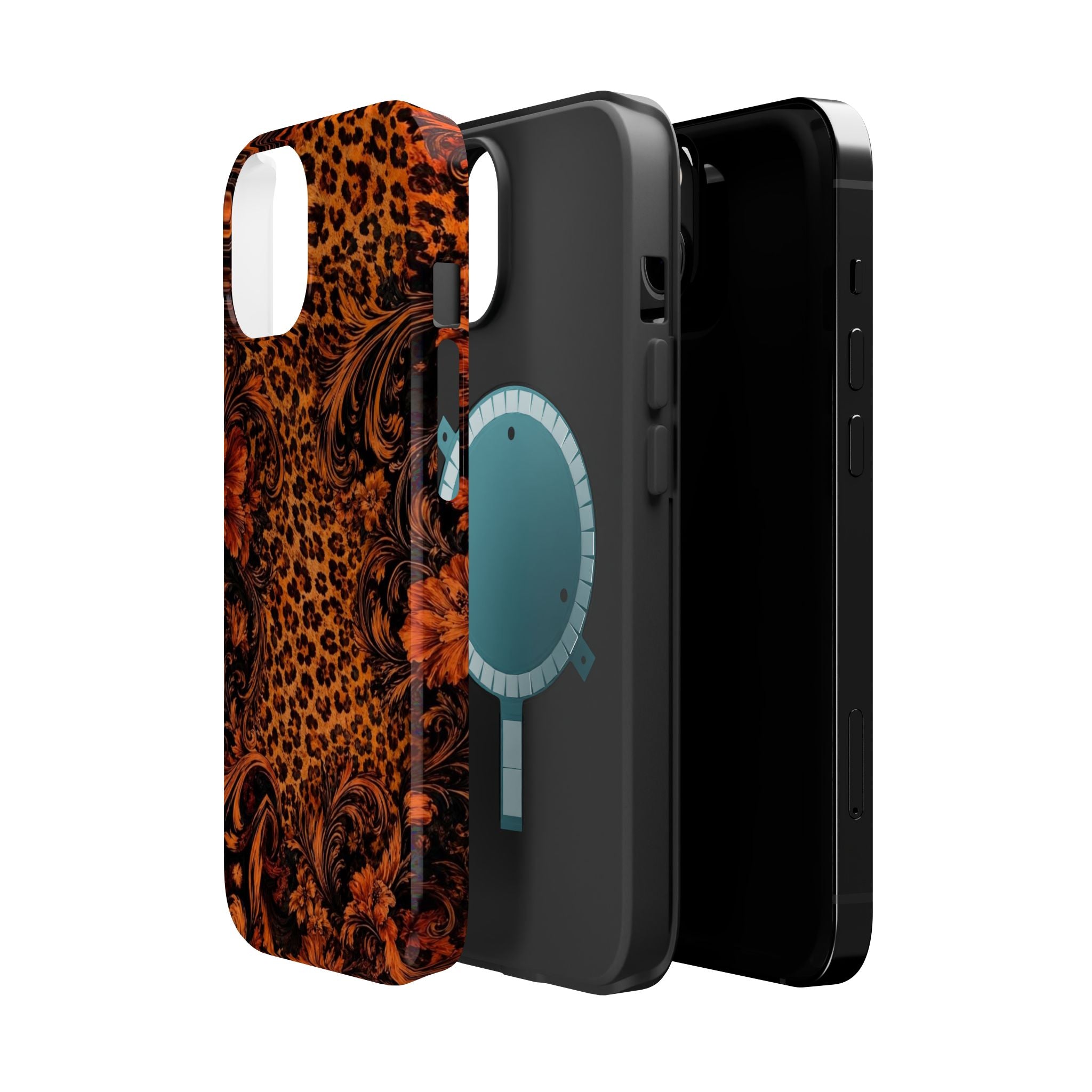 Leopard Baroque Magnetic Phone Case | MagSafe Compatible Shockproof Protective Cover