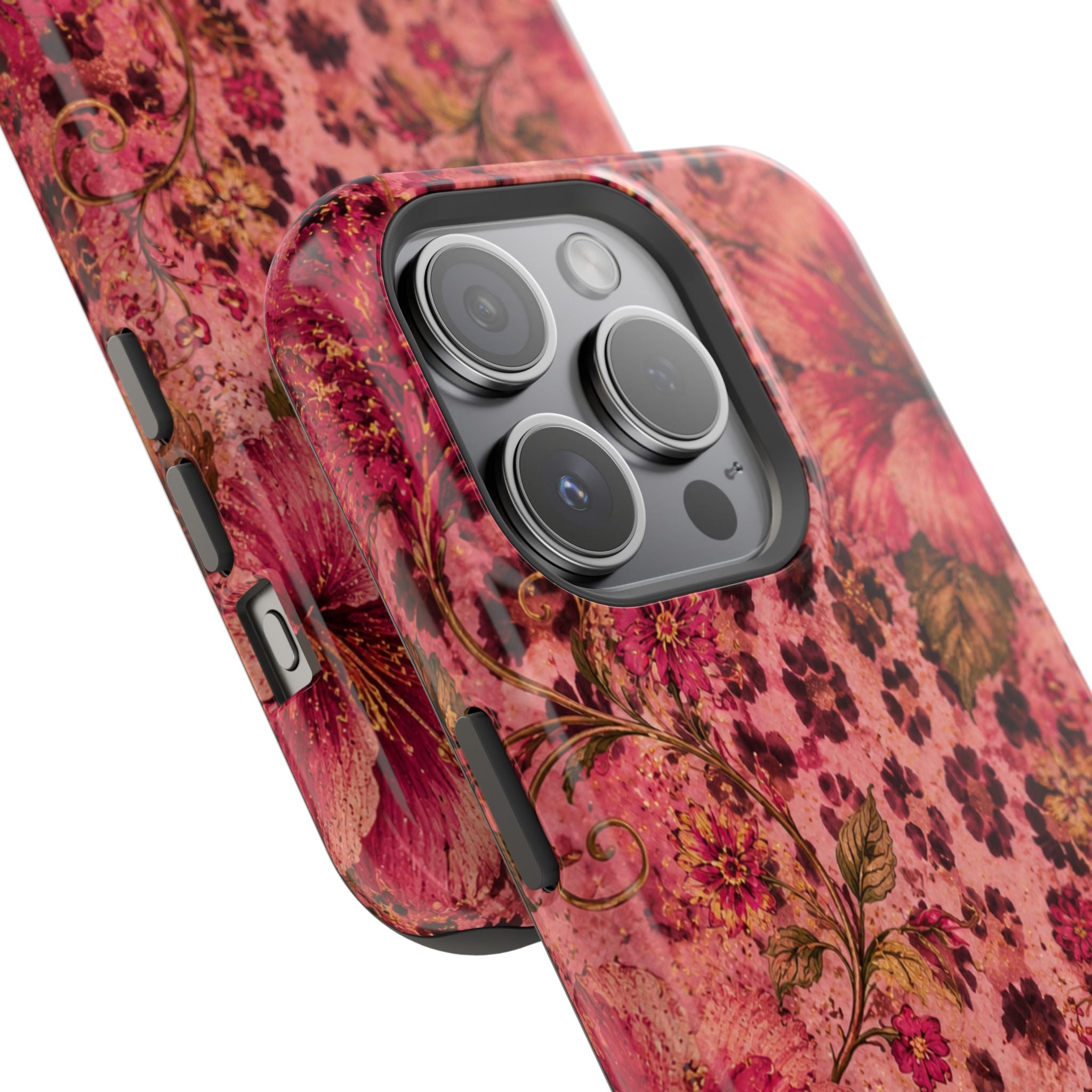 Floral Vintage Rose Magnetic Impact-Resistant Phone Case