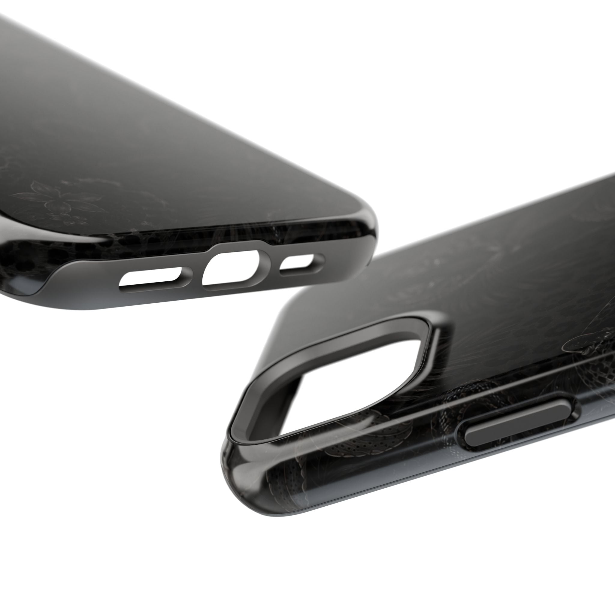 Black Floral Leopard Magnetic Impact-Resistant Phone Case | MagSafe Compatible Shockproof Cover