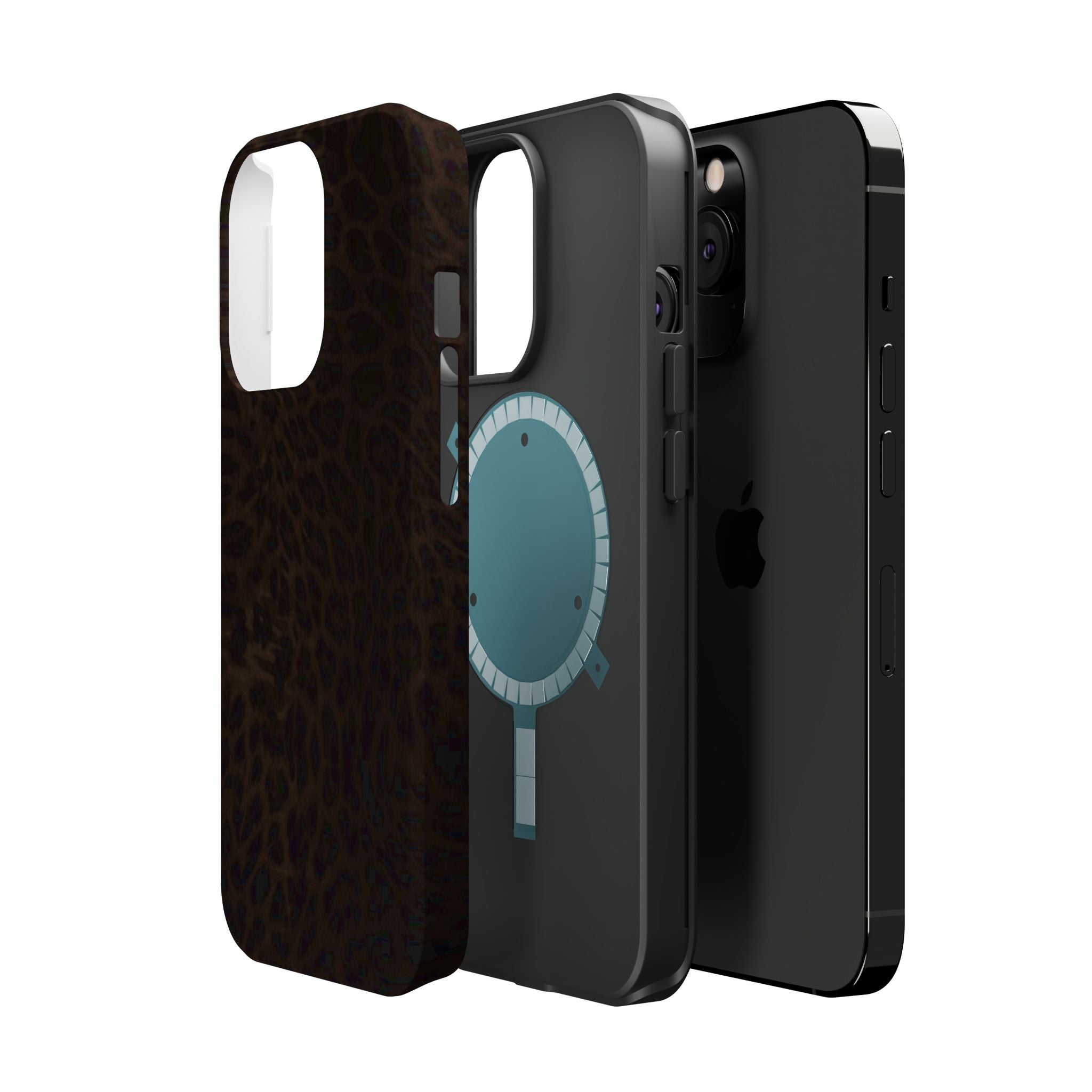 Leopard Print Magnetic Impact Phone Case — Shockproof Magnetic iPhone Cover