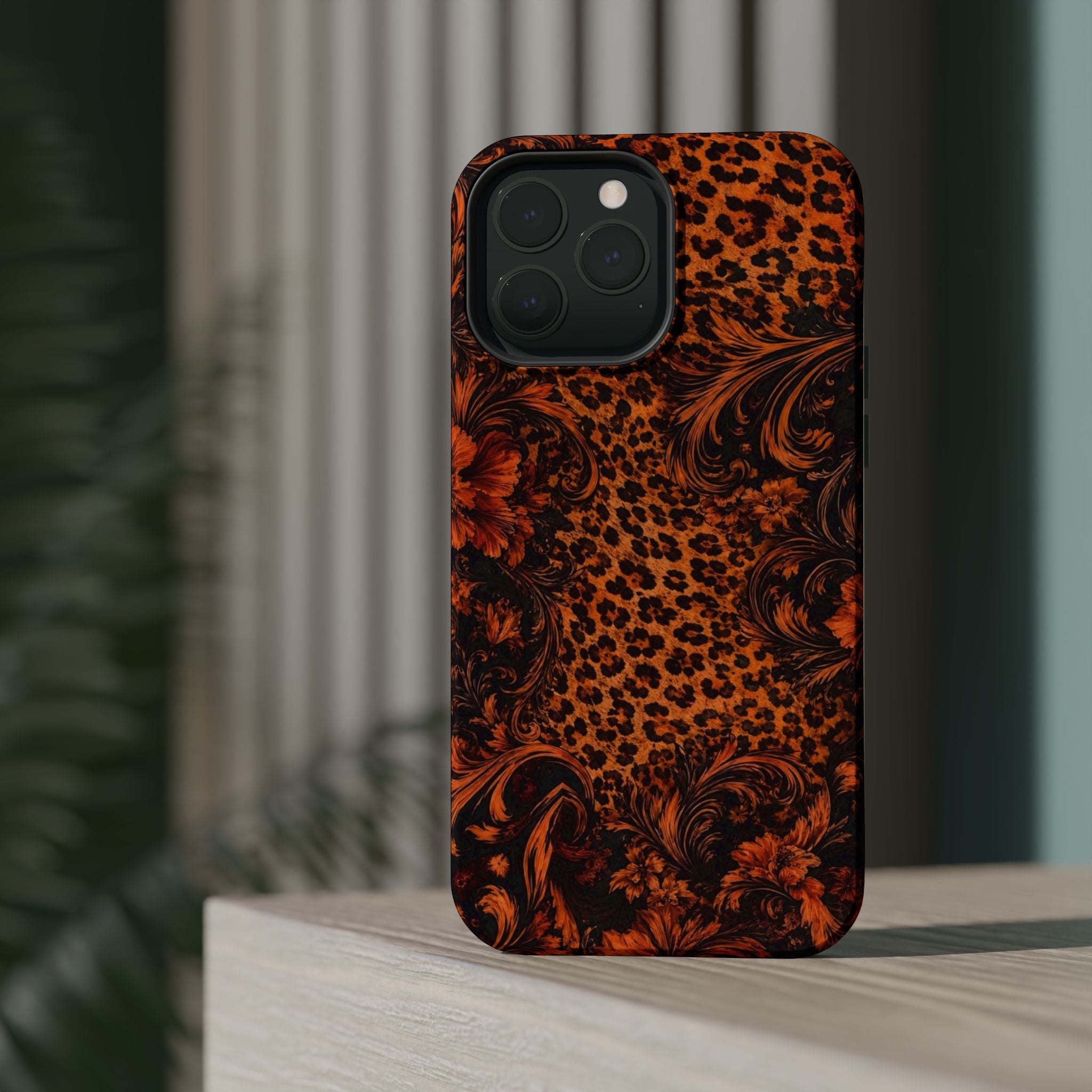 Leopard Baroque Magnetic Phone Case | MagSafe Compatible Shockproof Protective Cover