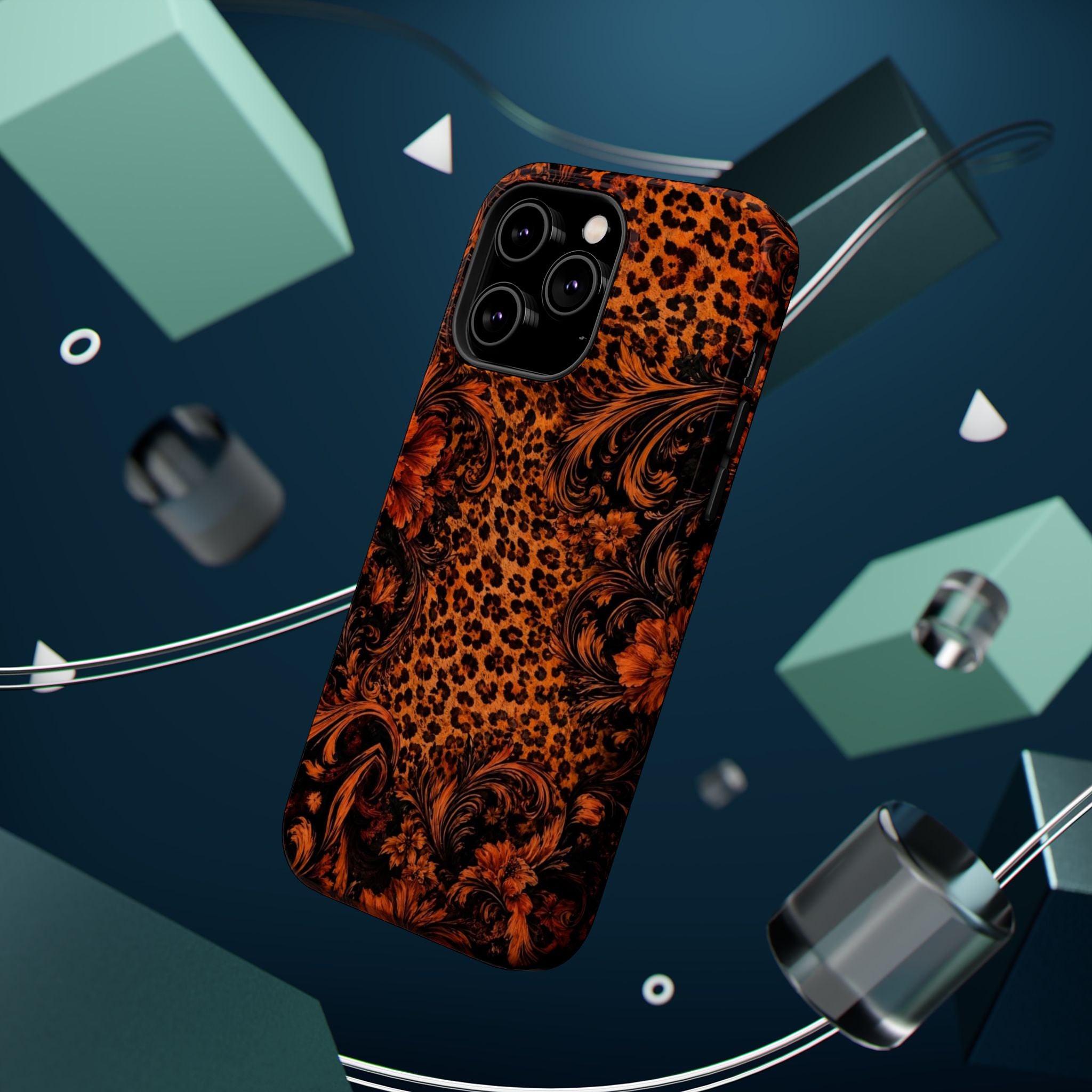 Leopard Baroque Magnetic Phone Case | MagSafe Compatible Shockproof Protective Cover