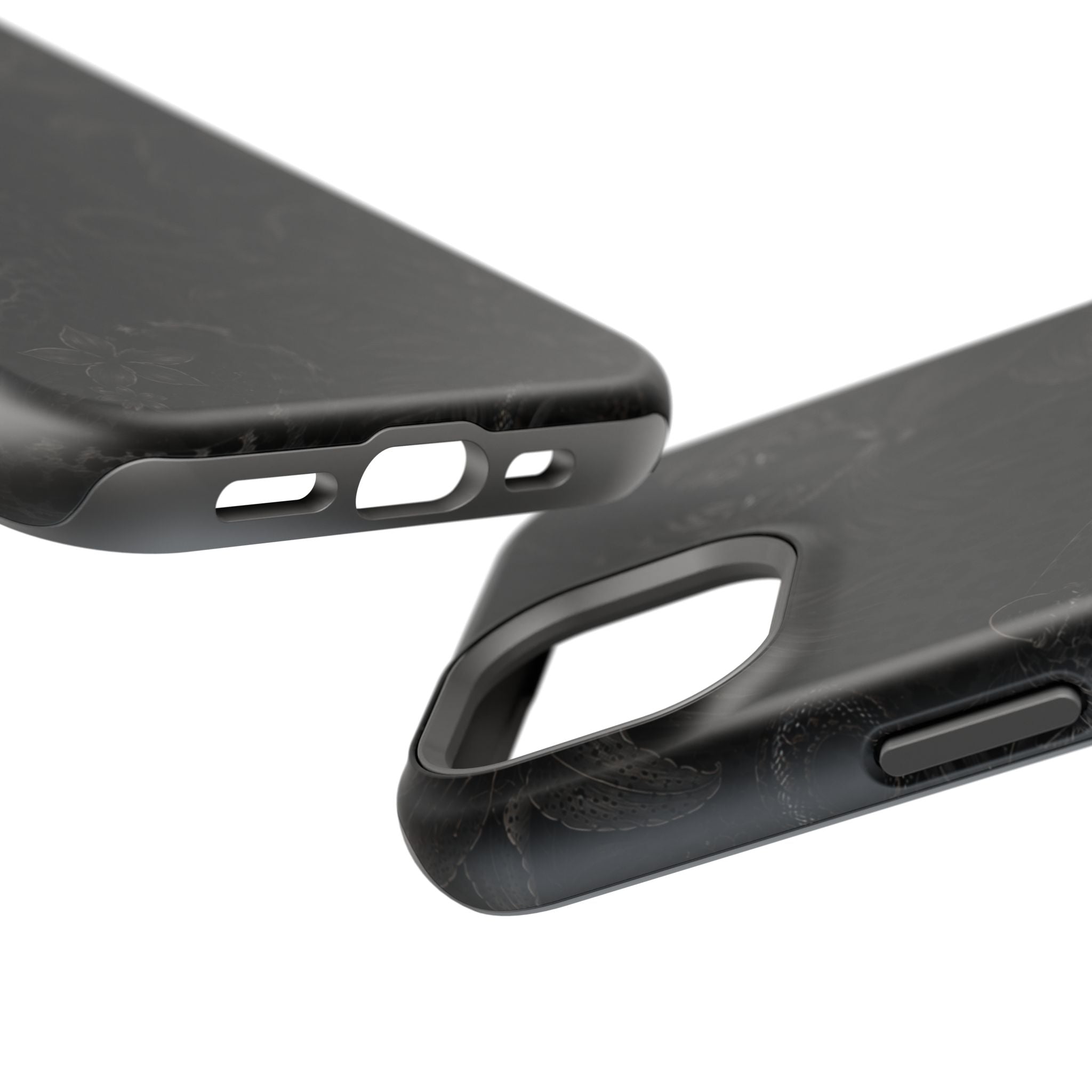 Black Floral Leopard Magnetic Impact-Resistant Phone Case | MagSafe Compatible Shockproof Cover