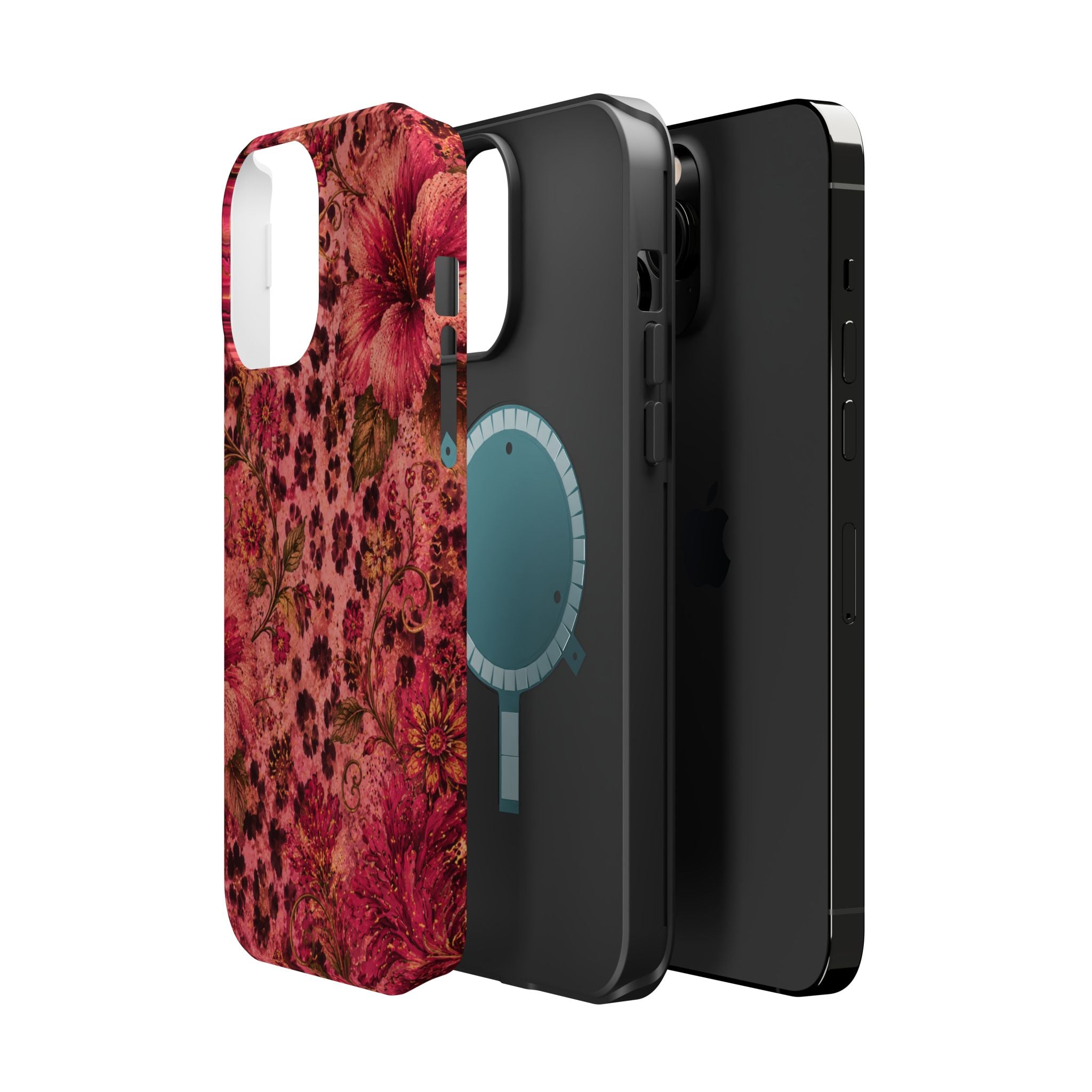 Floral Vintage Rose Magnetic Impact-Resistant Phone Case