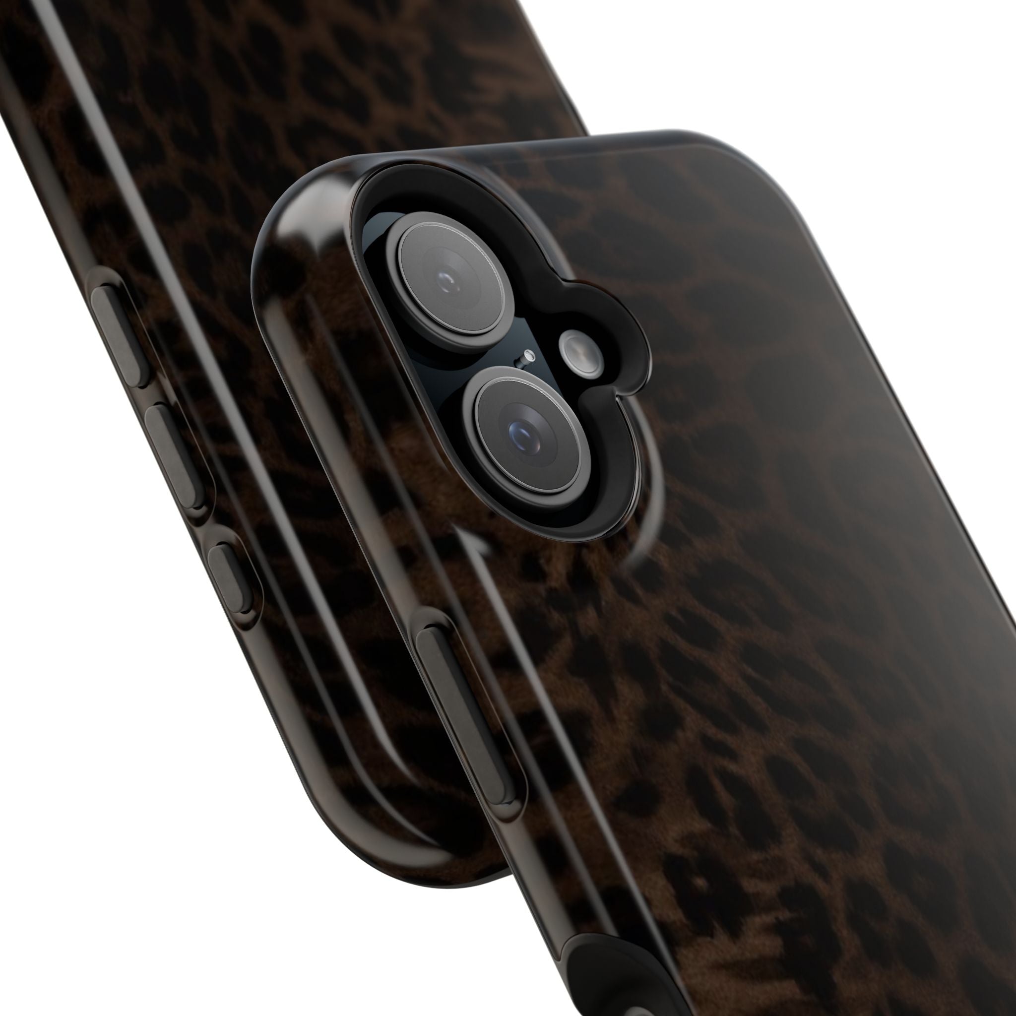 Brown Leopard Print MagSafe Phone Case | Shockproof Magnetic Protective Cover for iPhone