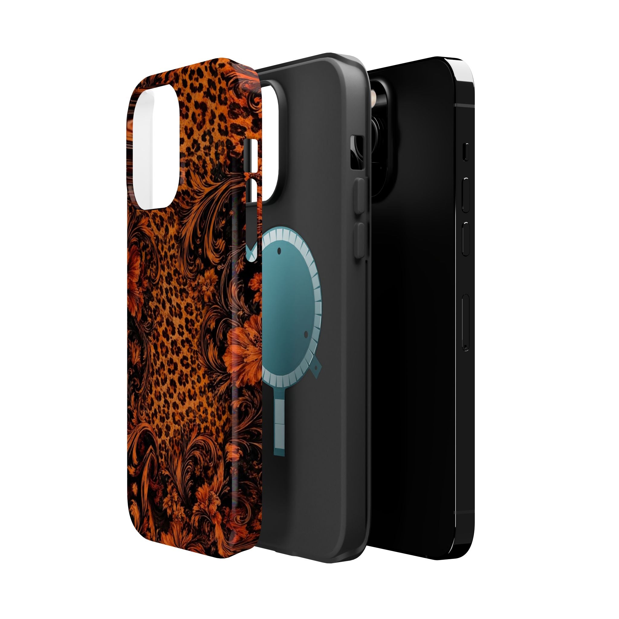 Leopard Baroque Magnetic Phone Case | MagSafe Compatible Shockproof Protective Cover