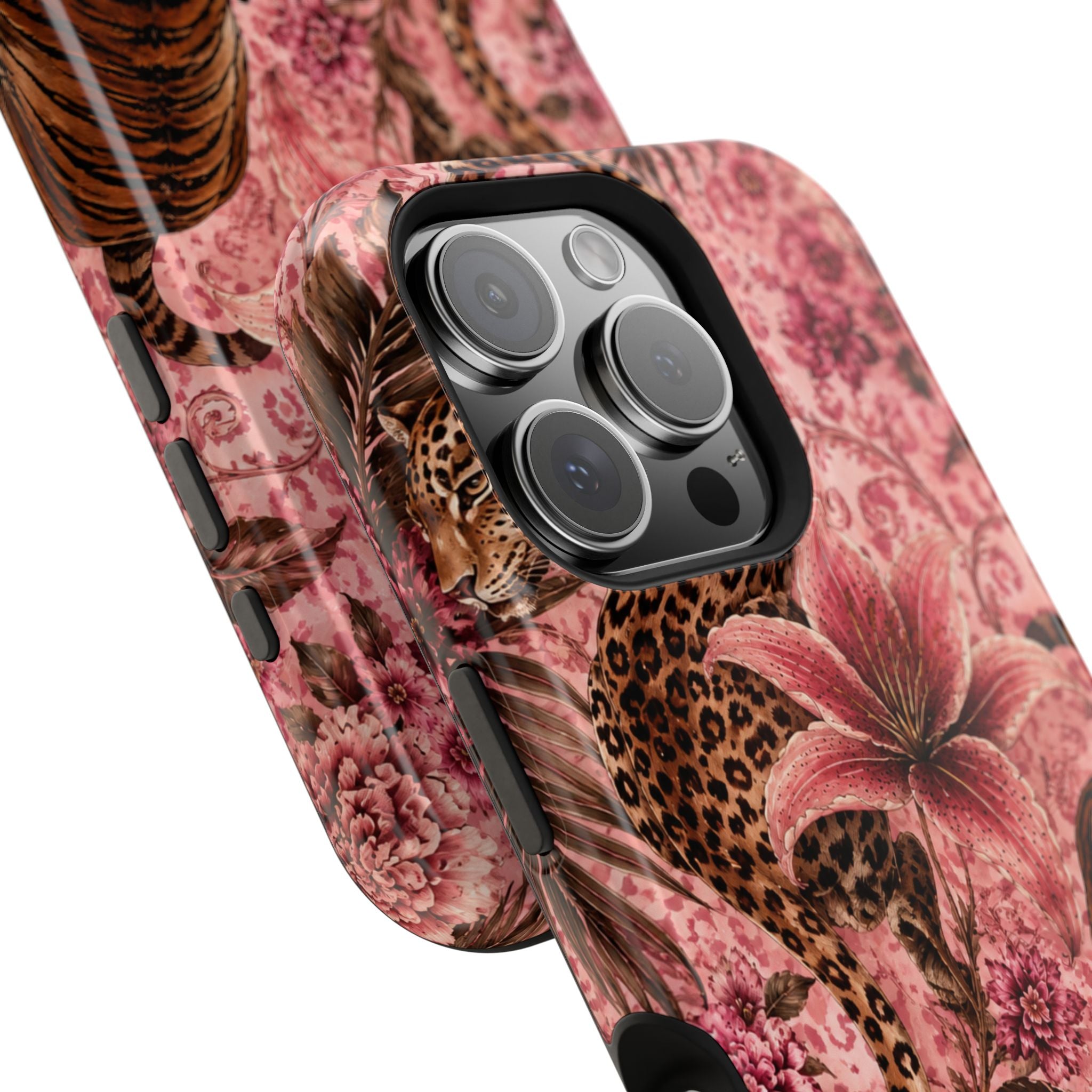Floral Tiger Magnetic Phone Case — Impact-Resistant Stylish Protection