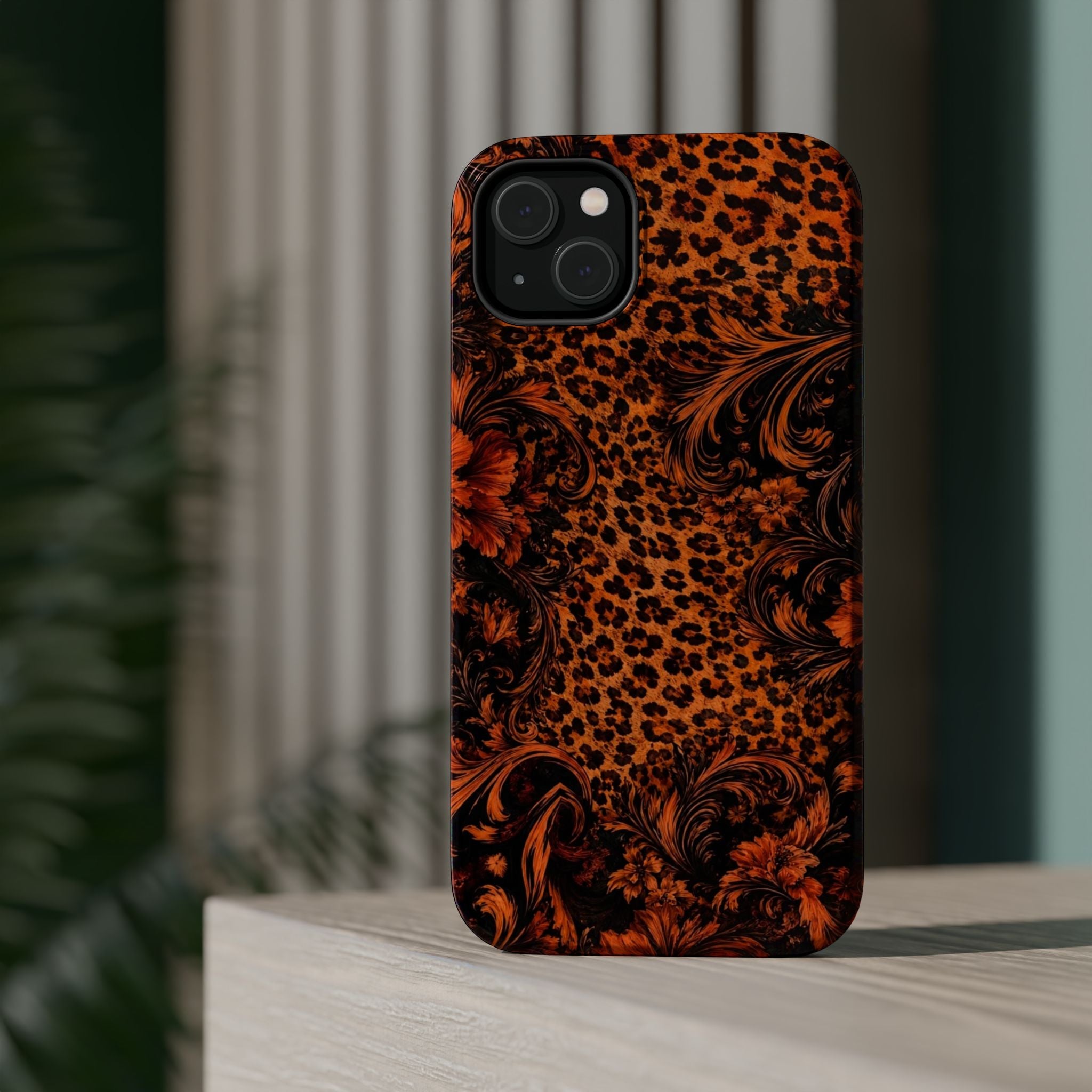 Leopard Baroque Magnetic Phone Case | MagSafe Compatible Shockproof Protective Cover