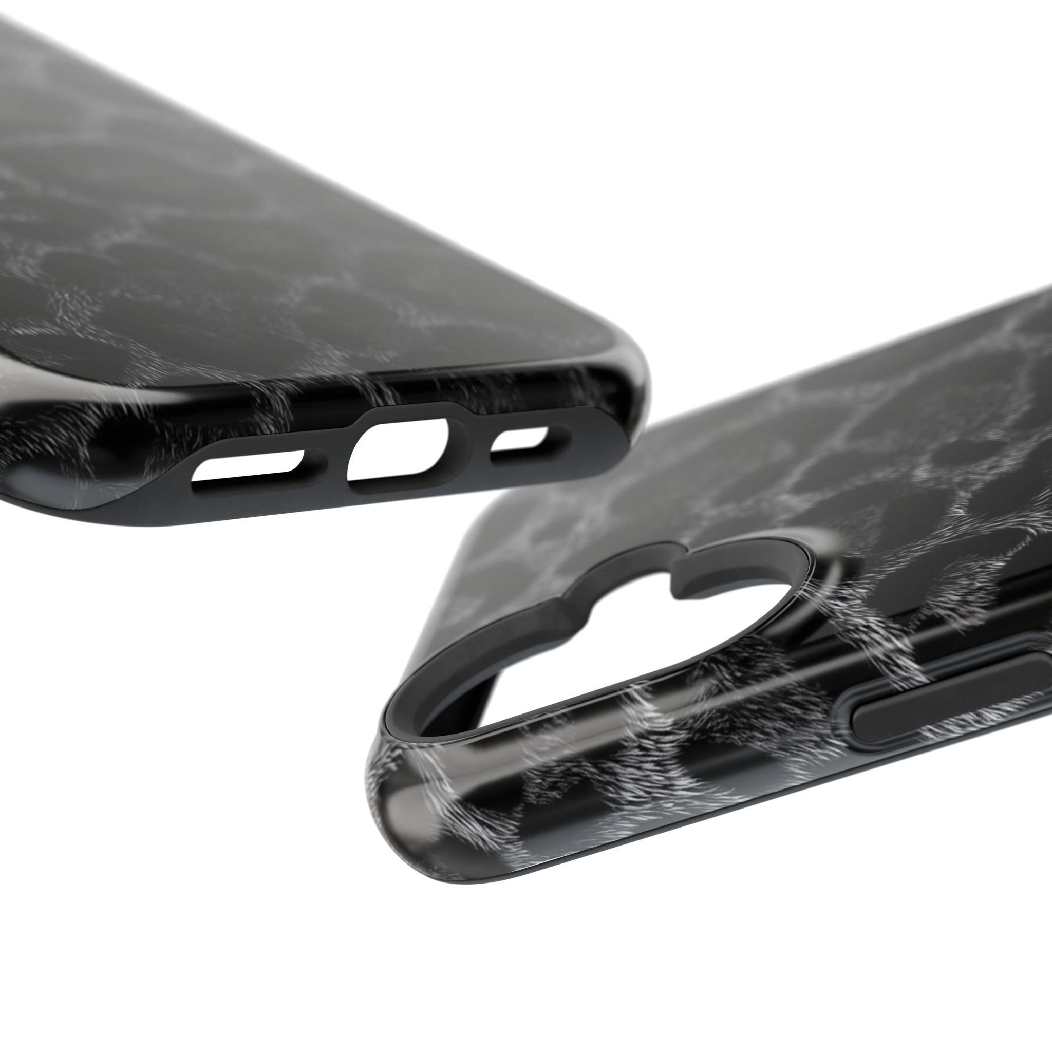 Black Leopard Print Magnetic Impact-Resistant Phone Case