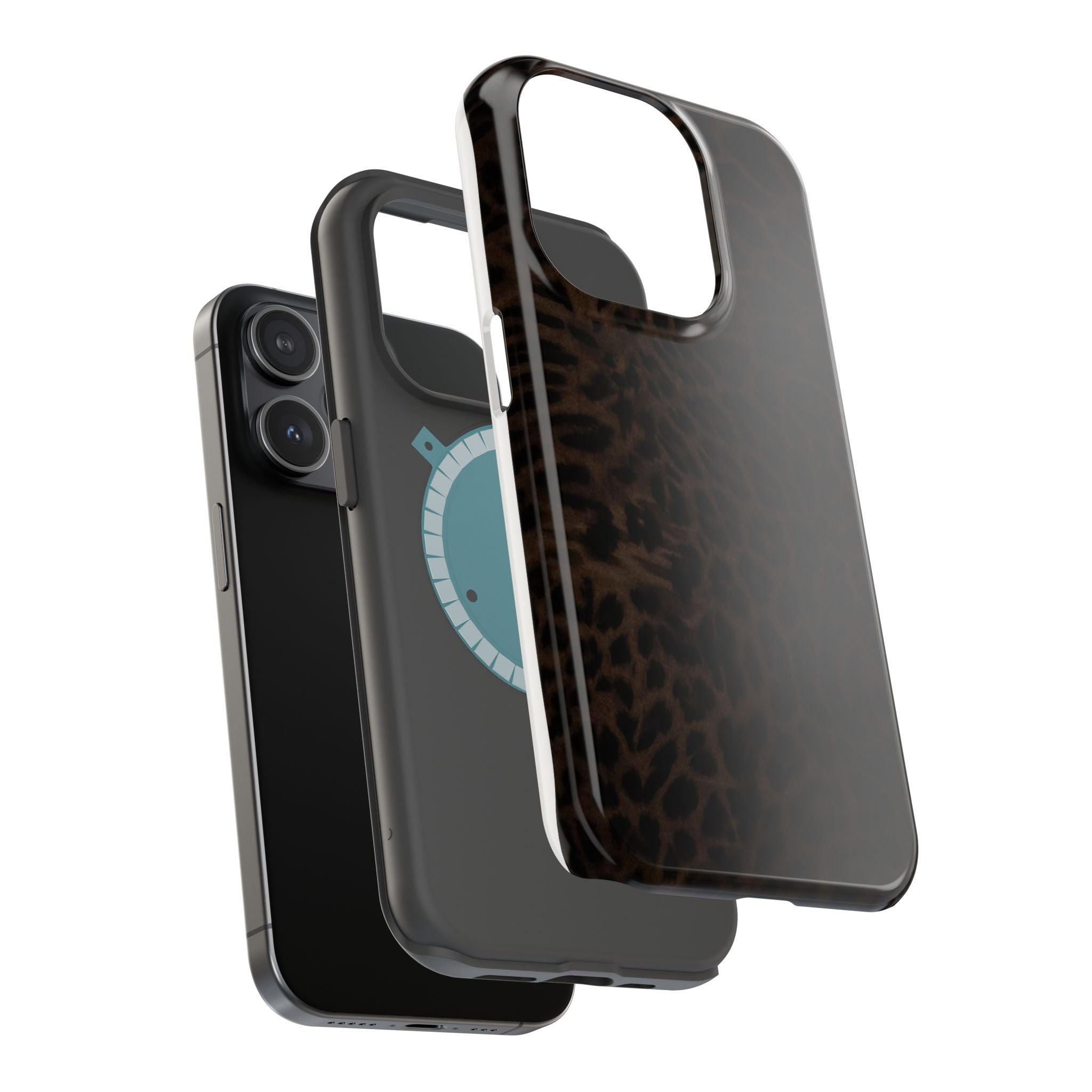 Leopard Print Magnetic Impact Phone Case — Shockproof Magnetic iPhone Cover
