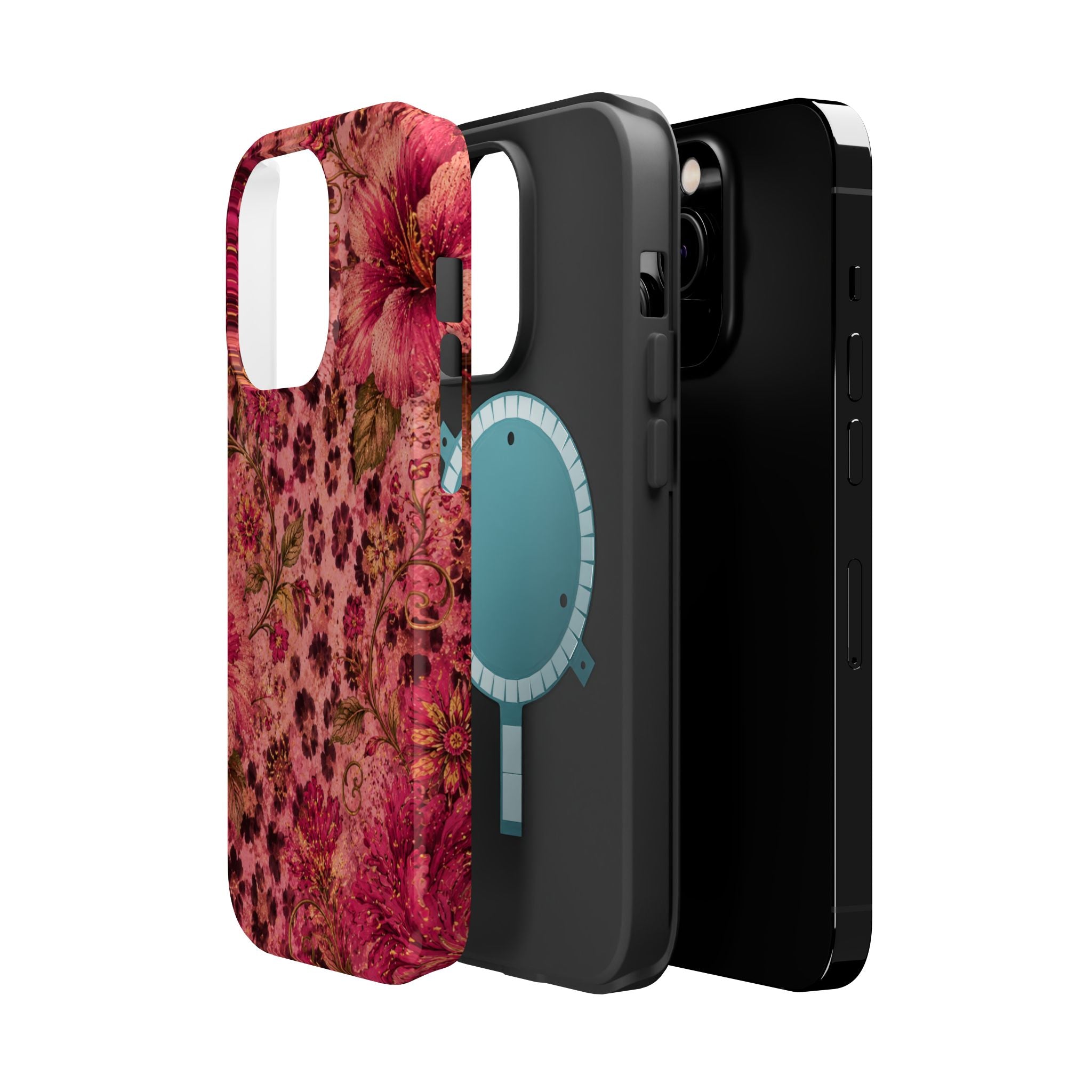 Floral Vintage Rose Magnetic Impact-Resistant Phone Case