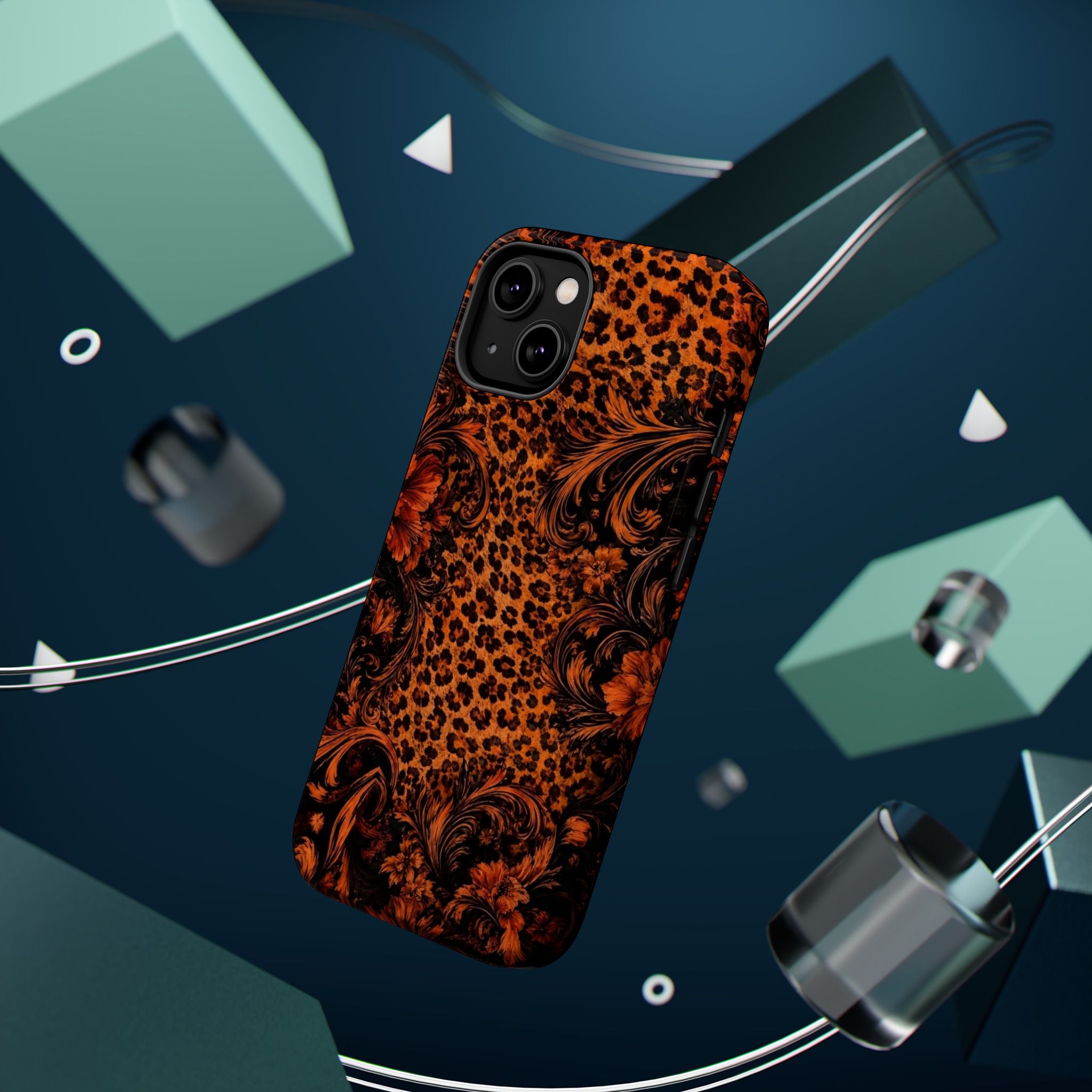 Leopard Baroque Magnetic Phone Case | MagSafe Compatible Shockproof Protective Cover