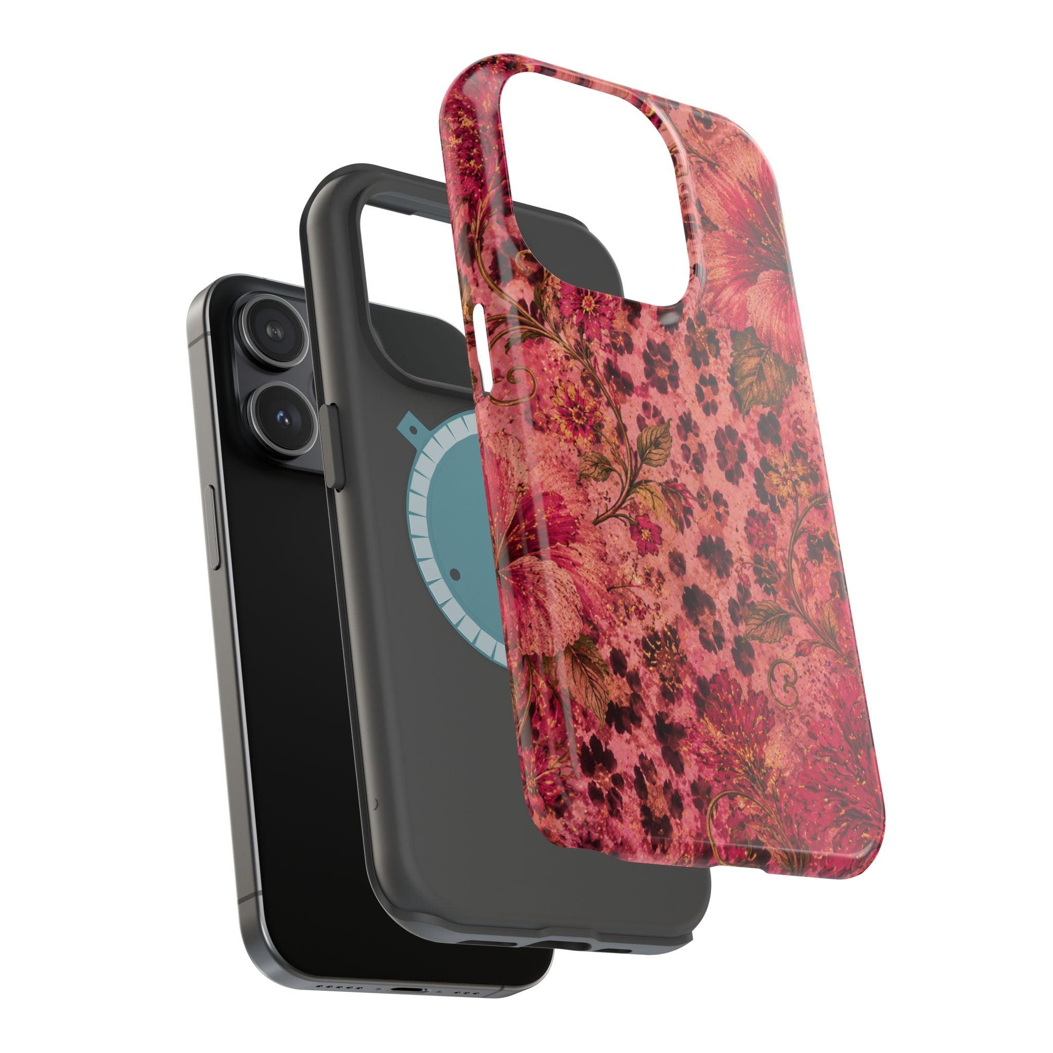 Floral Vintage Rose Magnetic Impact-Resistant Phone Case