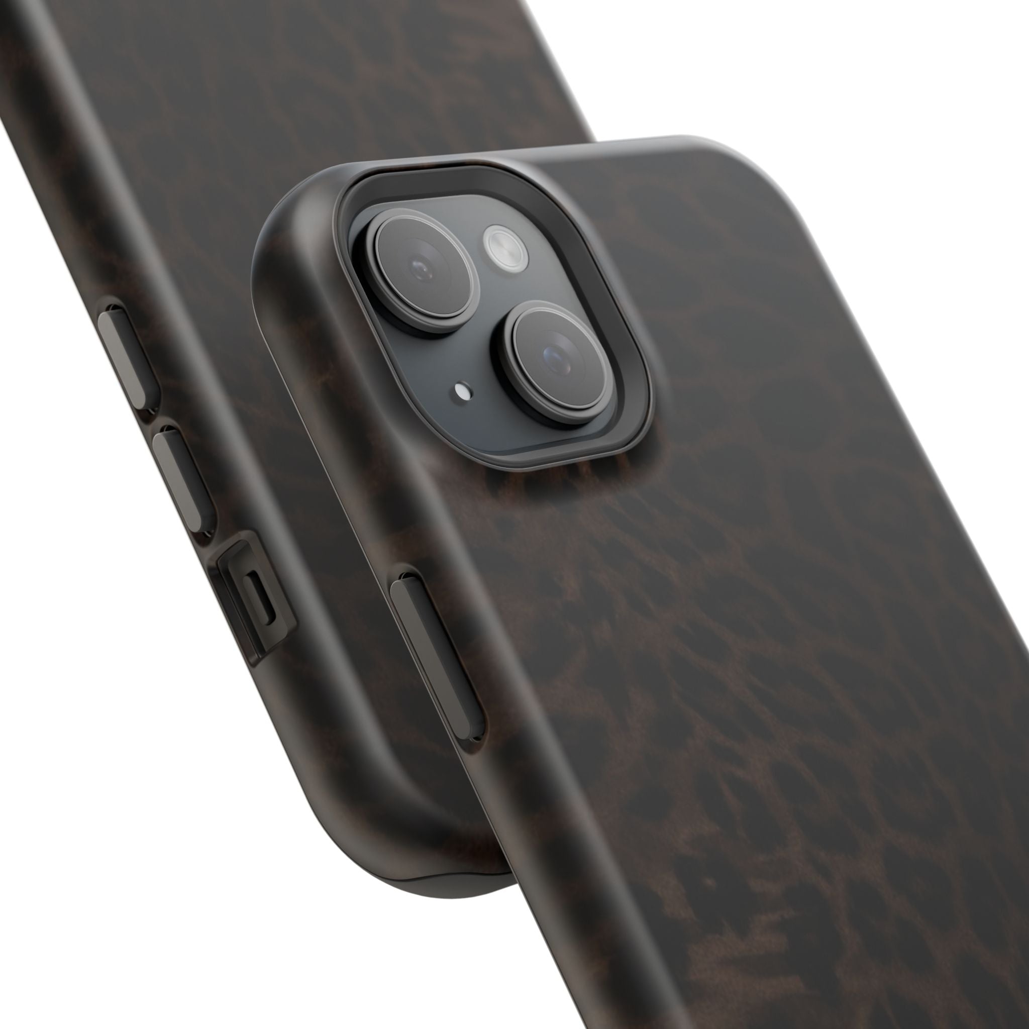 Brown Leopard Print MagSafe Phone Case | Shockproof Magnetic Protective Cover for iPhone
