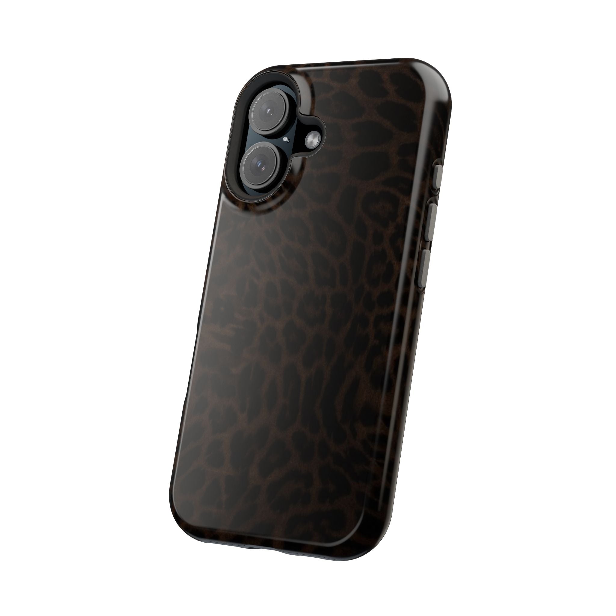 Brown Leopard Print MagSafe Phone Case | Shockproof Magnetic Protective Cover for iPhone